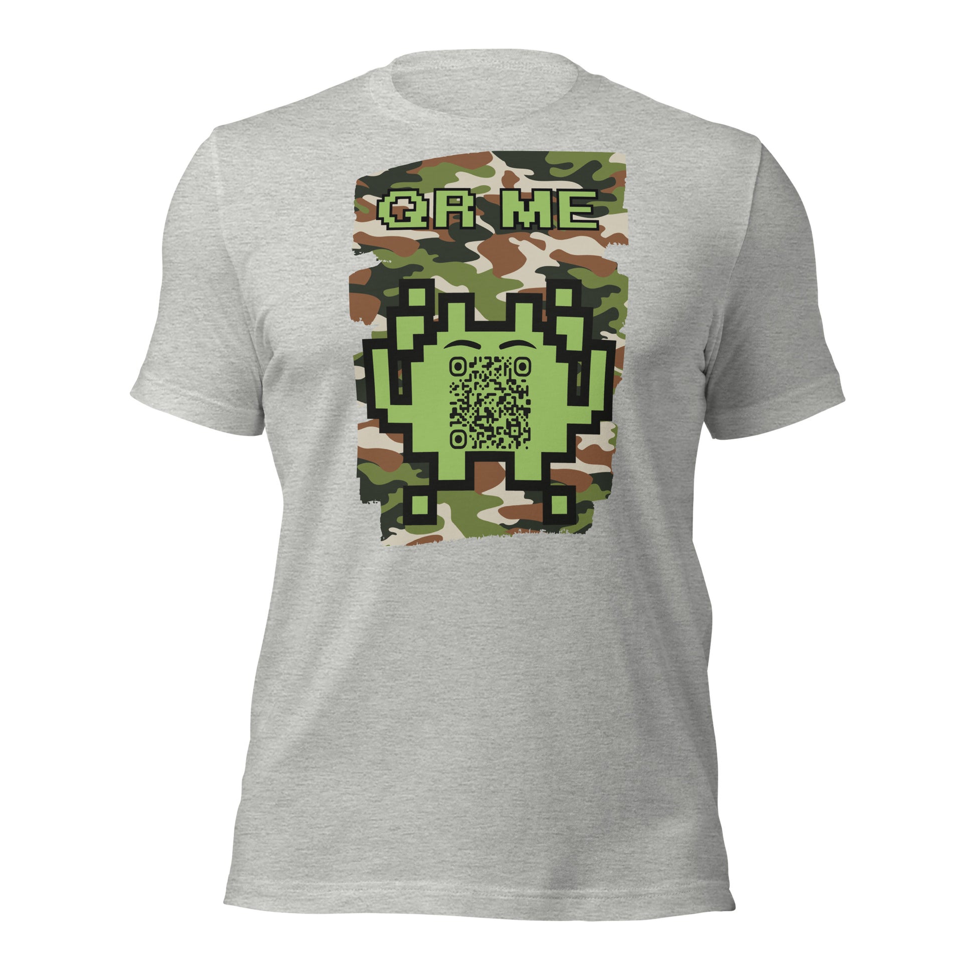 Green Camo Alien QR Code T-Shirt β For Gamers and Digital Creators