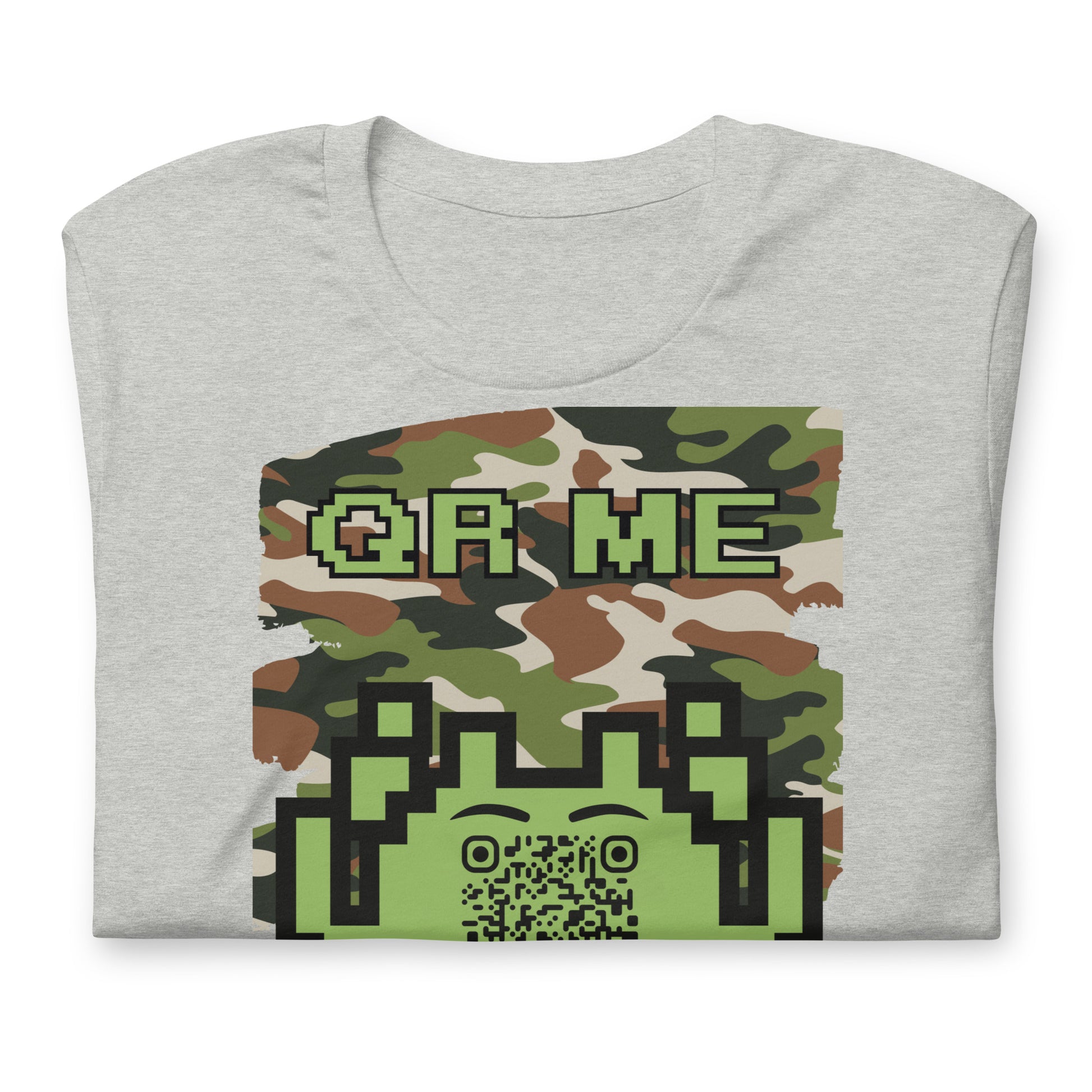 Green Camo Alien QR Code T-Shirt β For Gamers and Digital Creators