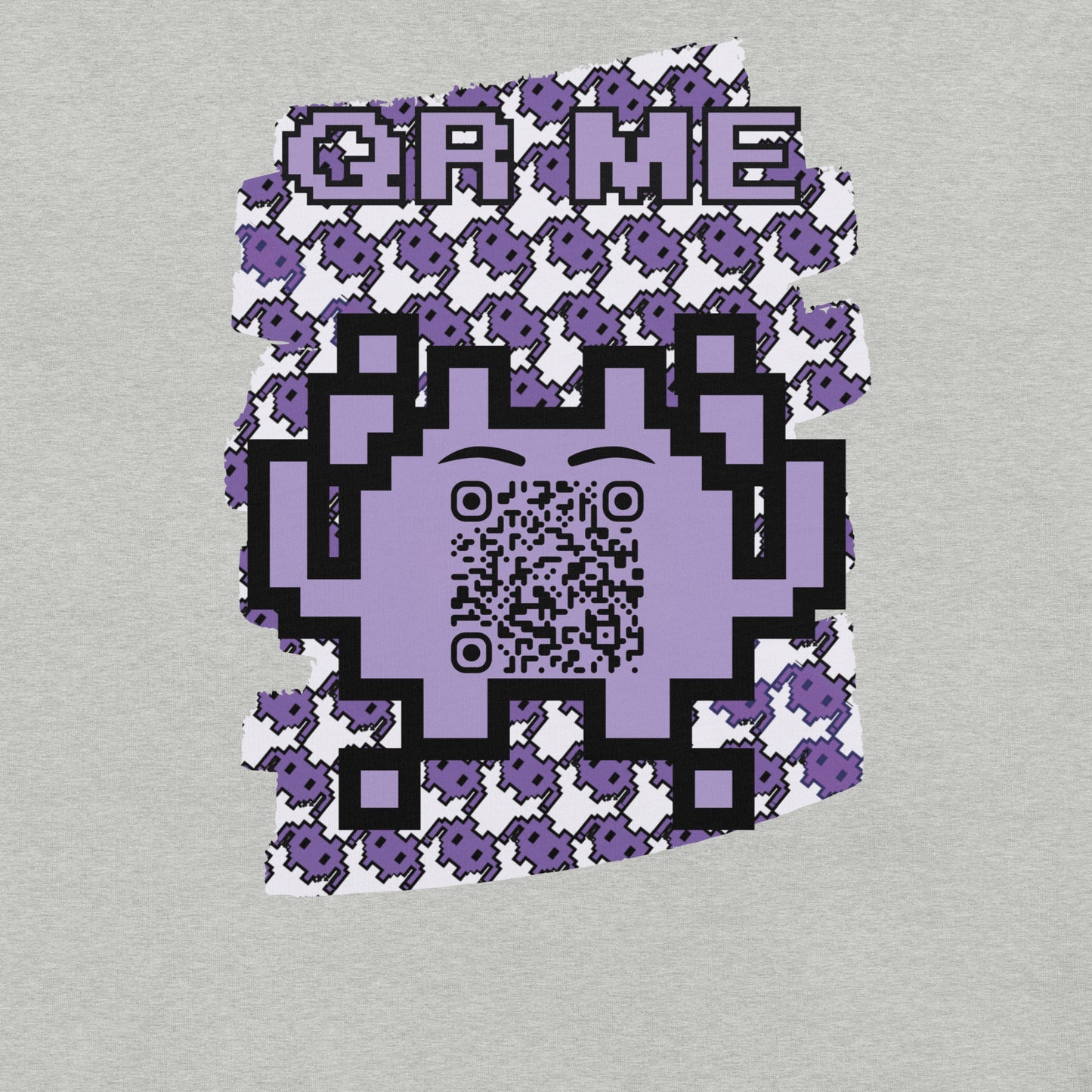 Purple Alien QR Code T-Shirt – For Gamers and YouTubers