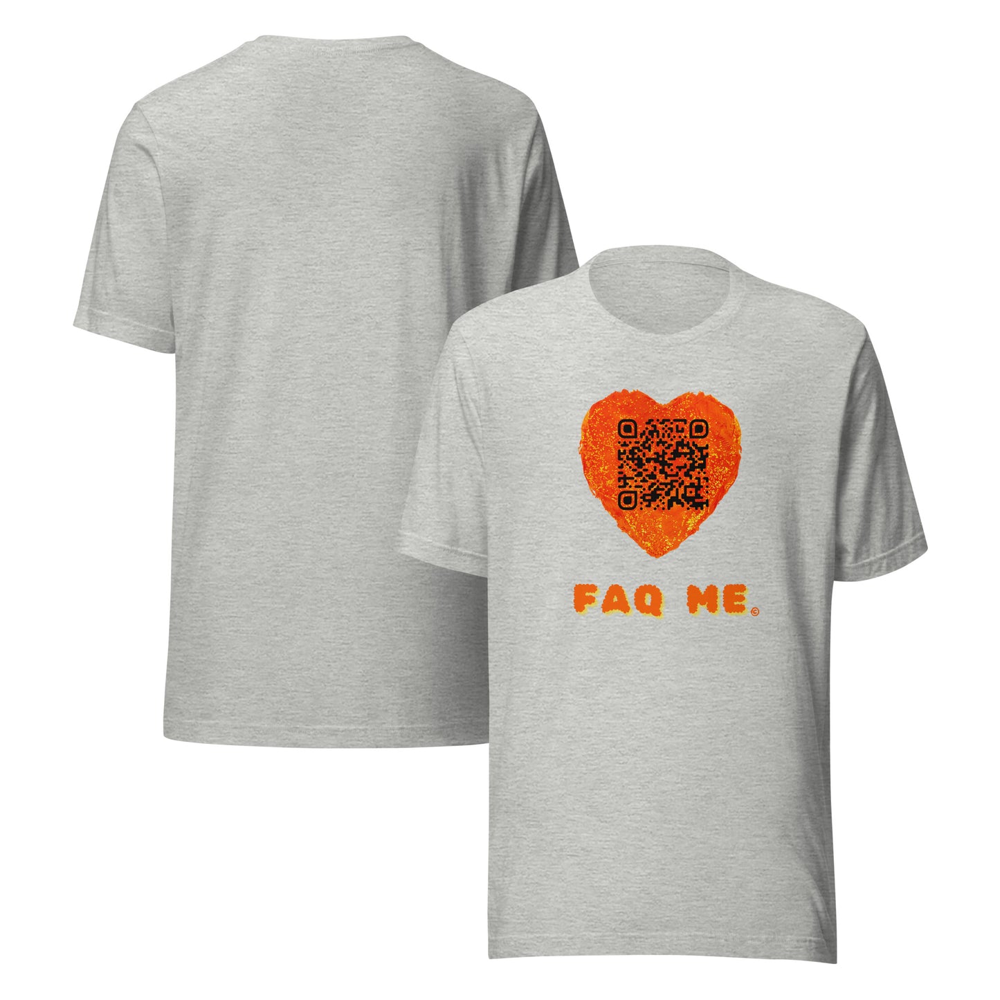 FAQ Me Heart Custom QR Unisex T-Shirts – Share Your Love