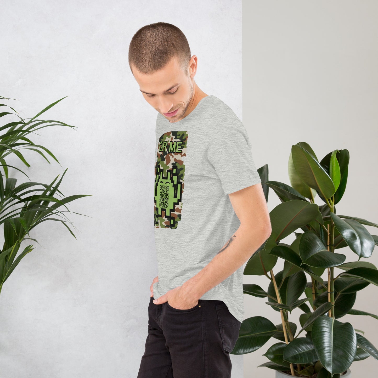 Green Camo Alien QR Code T-Shirt β For Gamers and Digital Creators