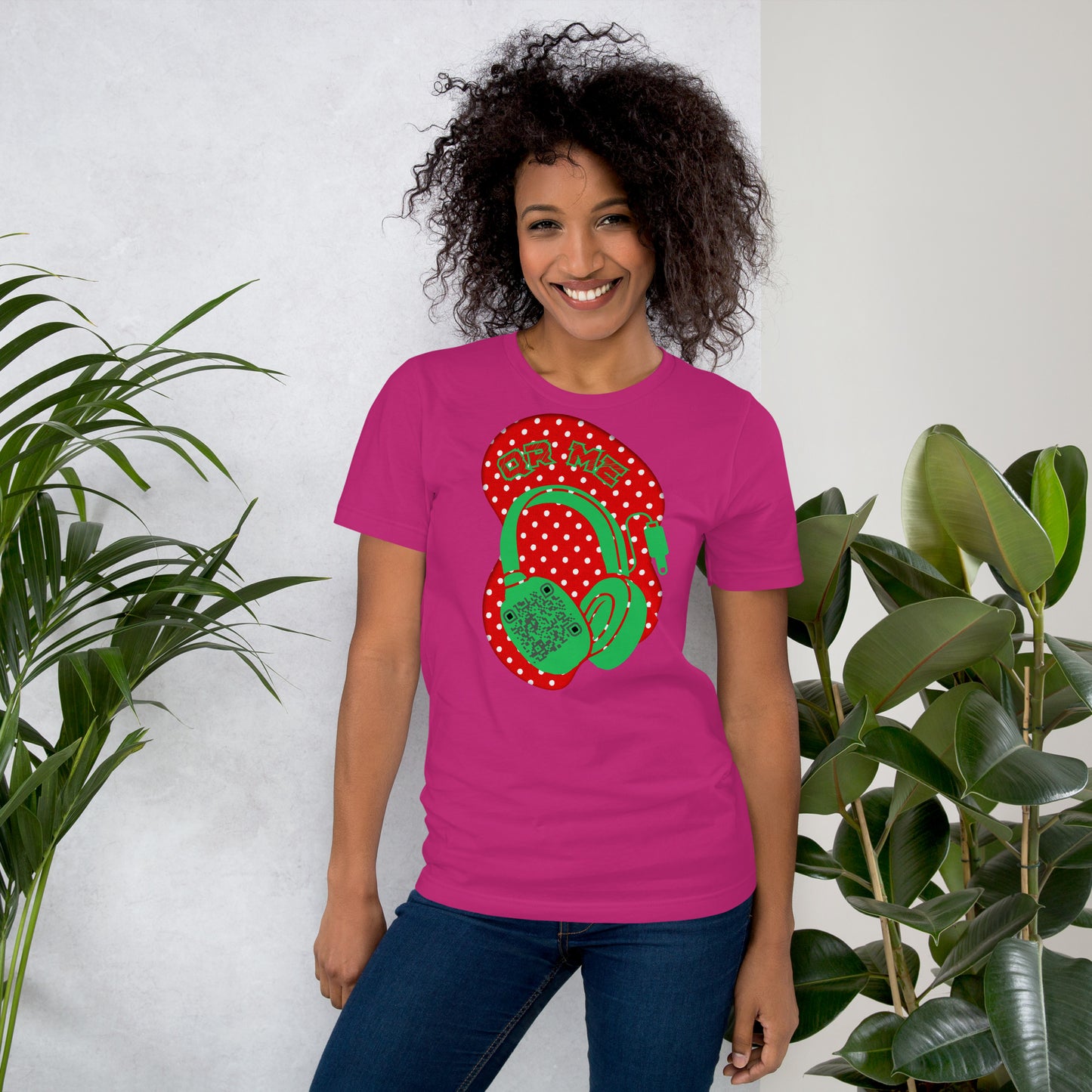 Polka Dot QR Code T-Shirt – Share Your Playlist in Style