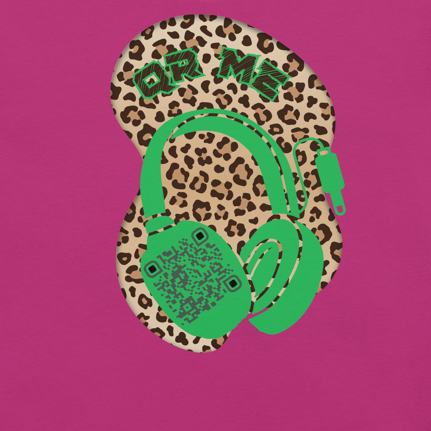Leopard Print QR Code T-Shirt – Share Your Music Wildly