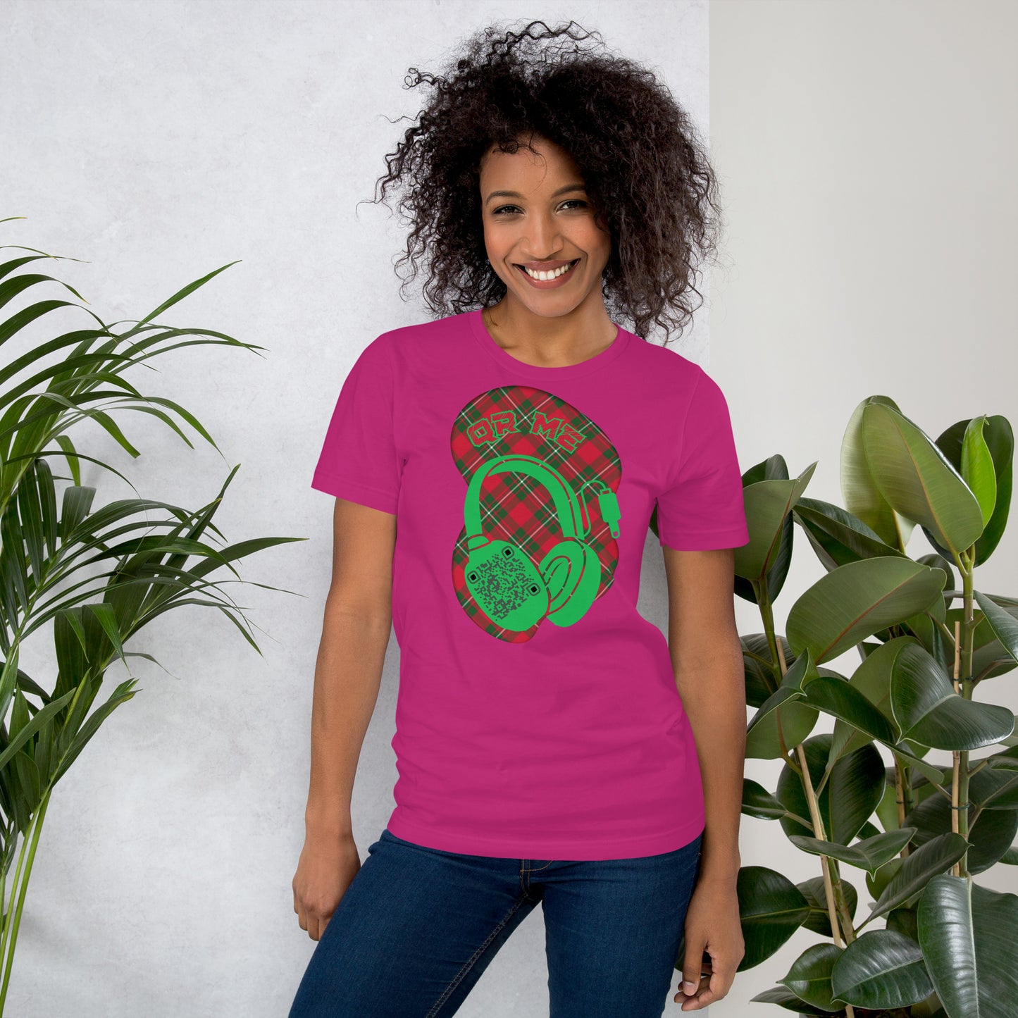 Tartan QR Code T-Shirt – Share Your Music with Timeless Style