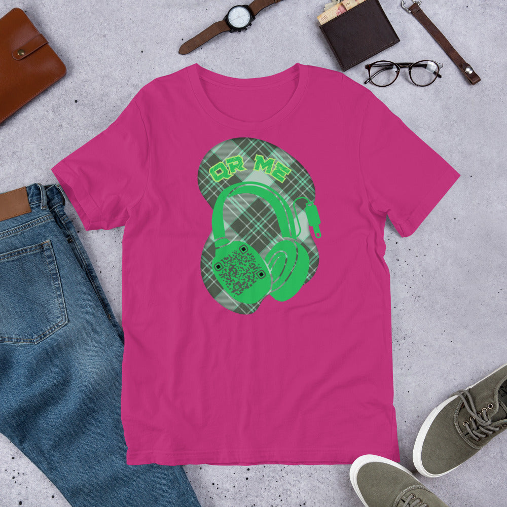 Green Check QR Code T-Shirt – Share Your Music with a Classic Twist
