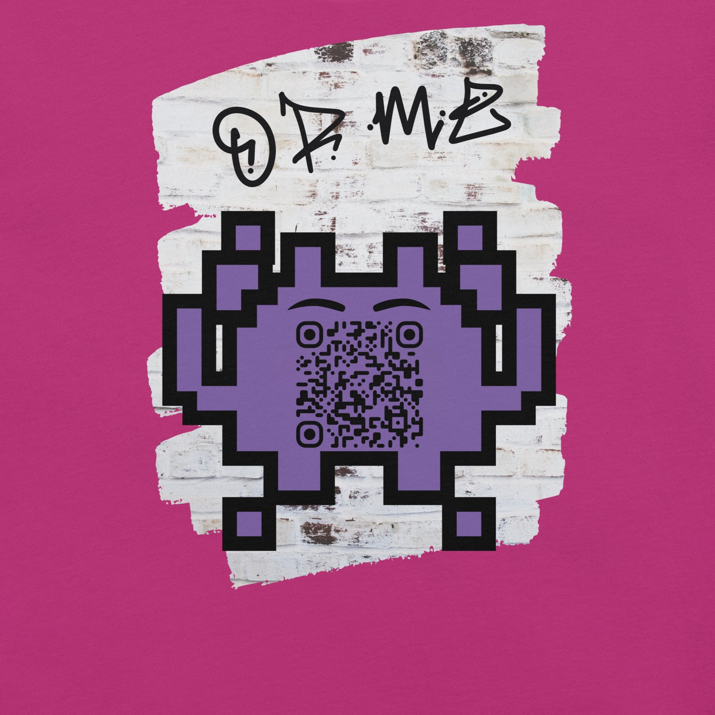 Graffiti Wall Alien QR Code T-Shirt – For Gamers and YouTubers