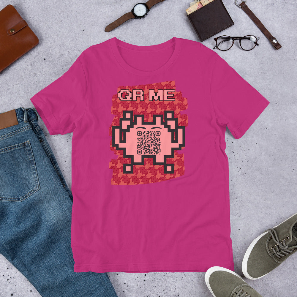 Red Alien QR Code T-Shirt – Go Boldly and Share