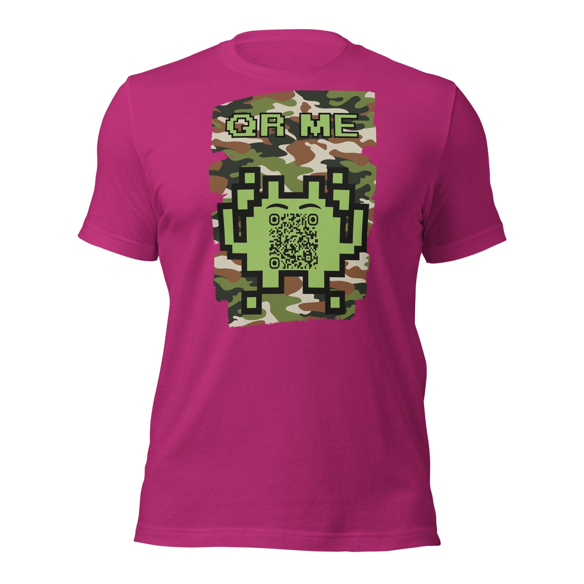 Green Camo Alien QR Code T-Shirt β For Gamers and Digital Creators