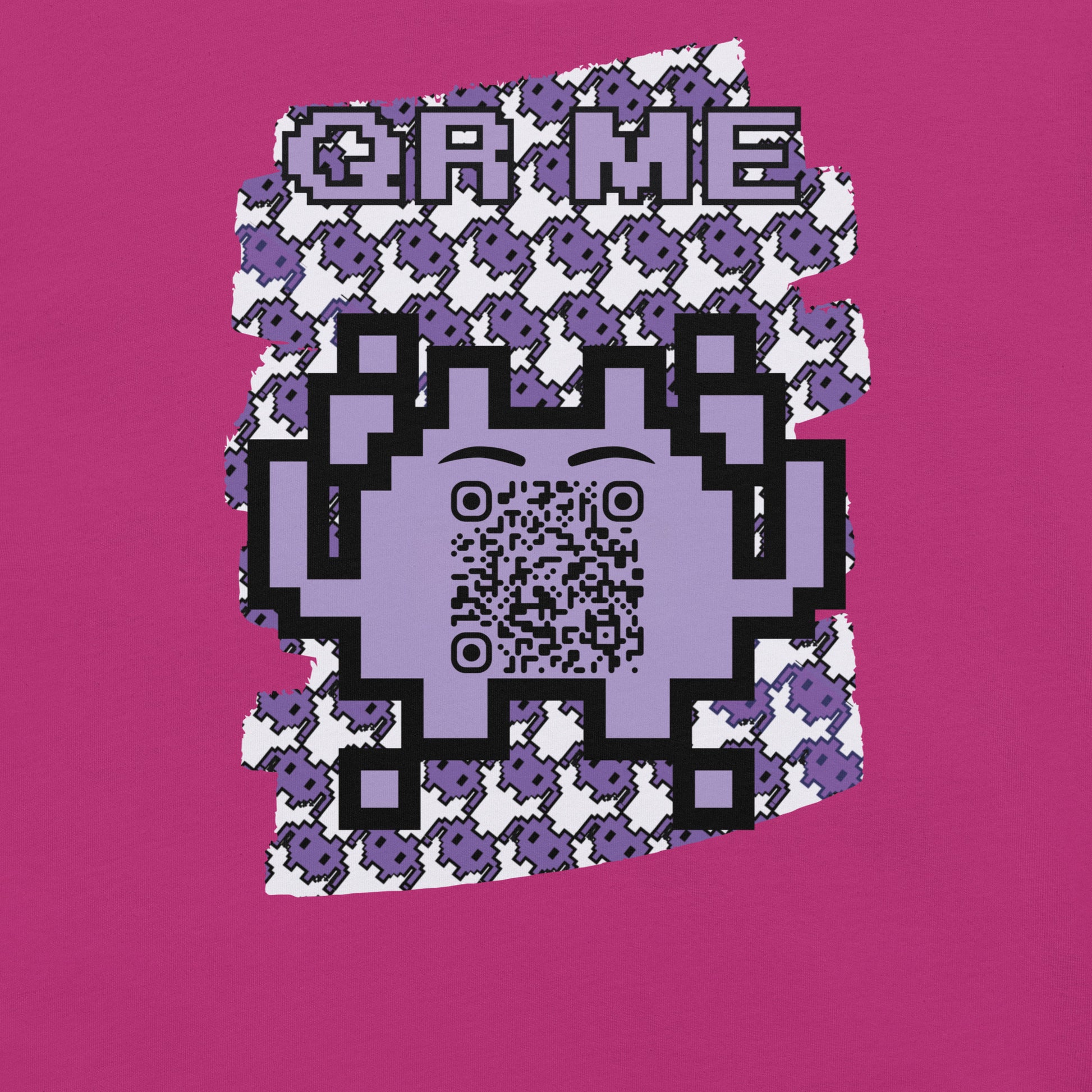 Purple Alien QR Code T-Shirt – For Gamers and YouTubers