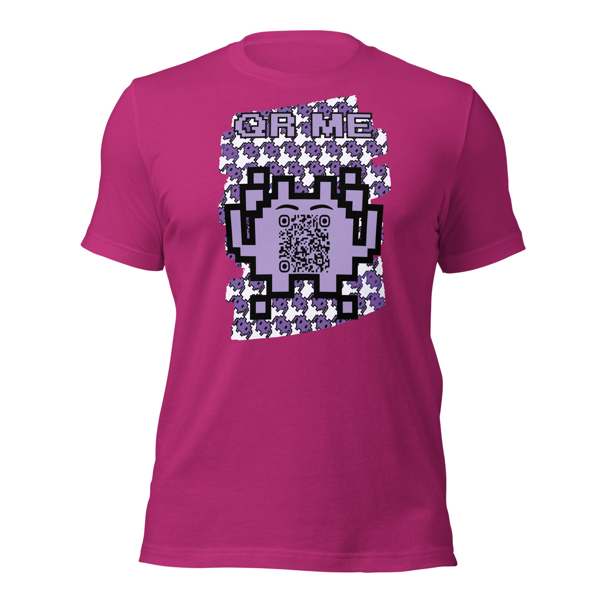 Purple Alien QR Code T-Shirt – For Gamers and YouTubers