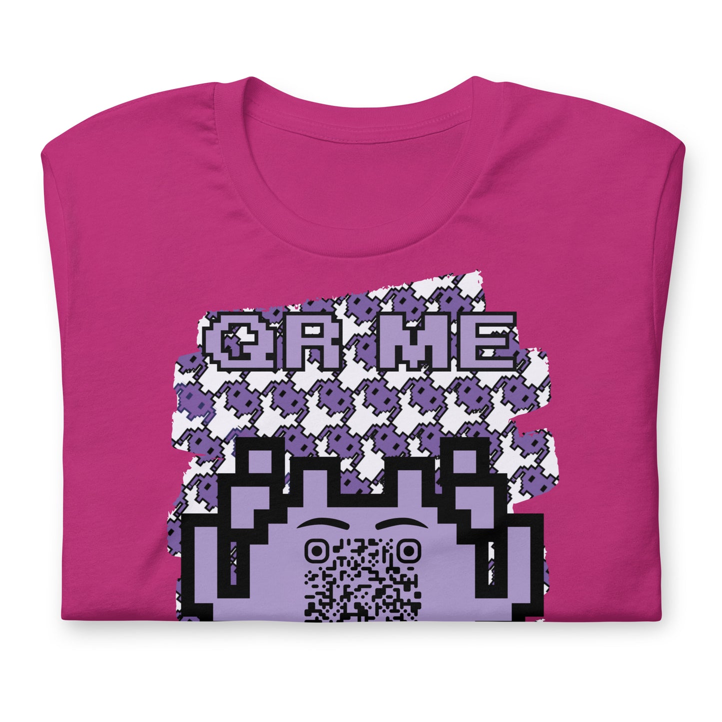 Purple Alien QR Code T-Shirt – For Gamers and YouTubers
