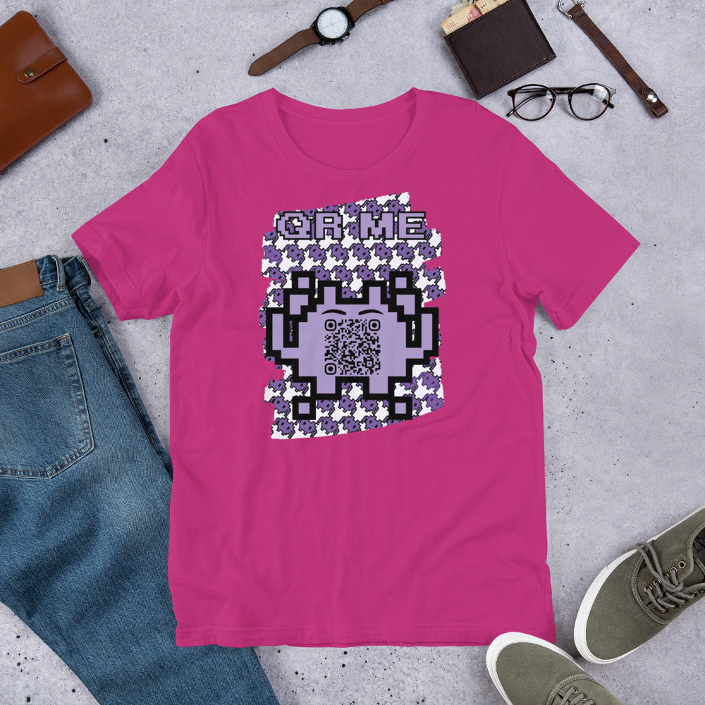 Purple Alien QR Code T-Shirt – For Gamers and YouTubers