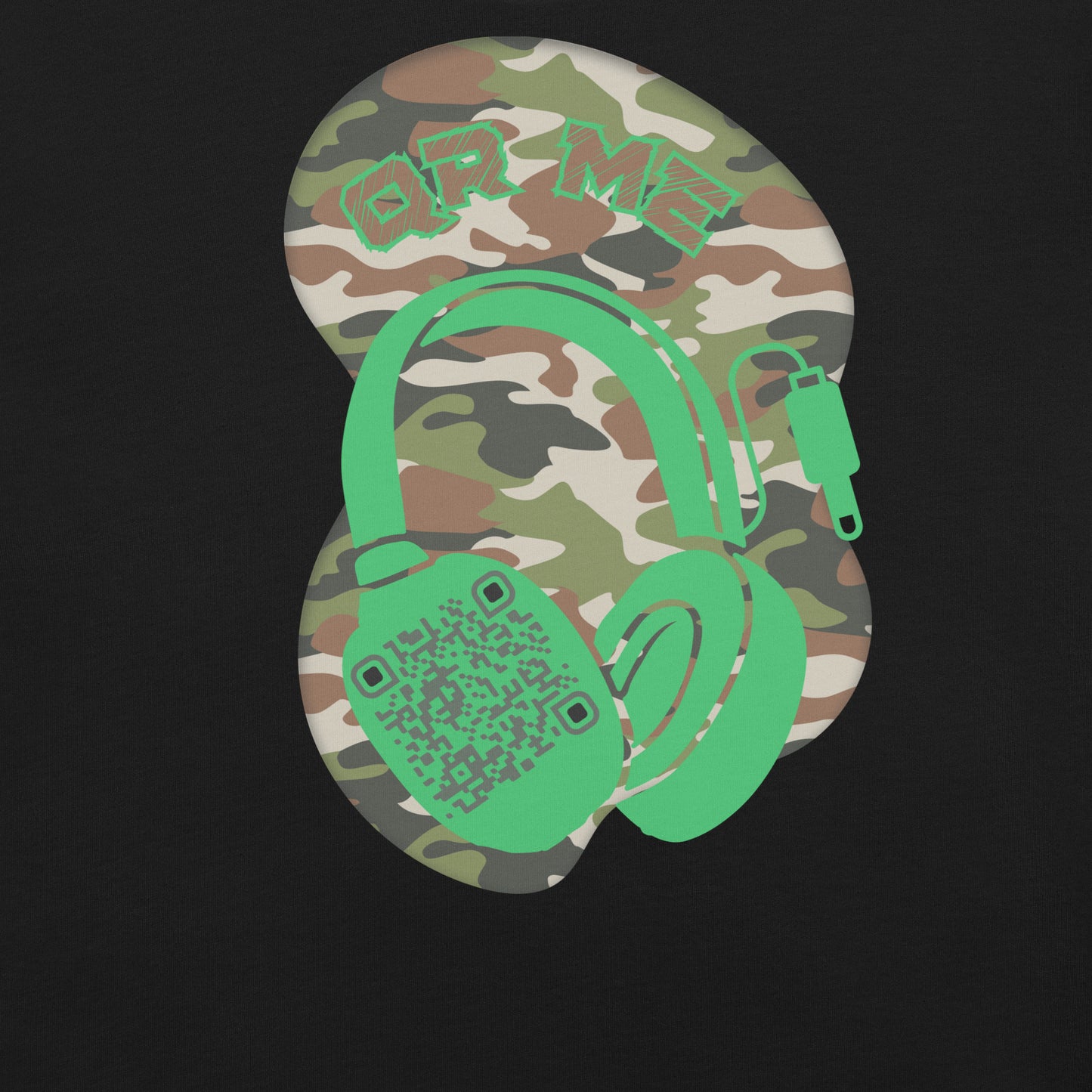 Green Camo QR Code T-Shirt – Share Your Music in Style