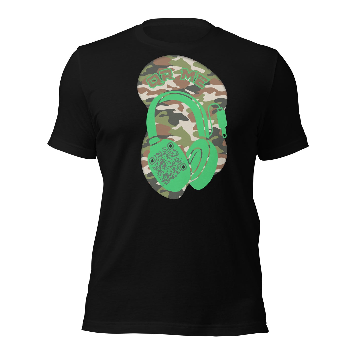 Green Camo QR Code T-Shirt – Share Your Music in Style