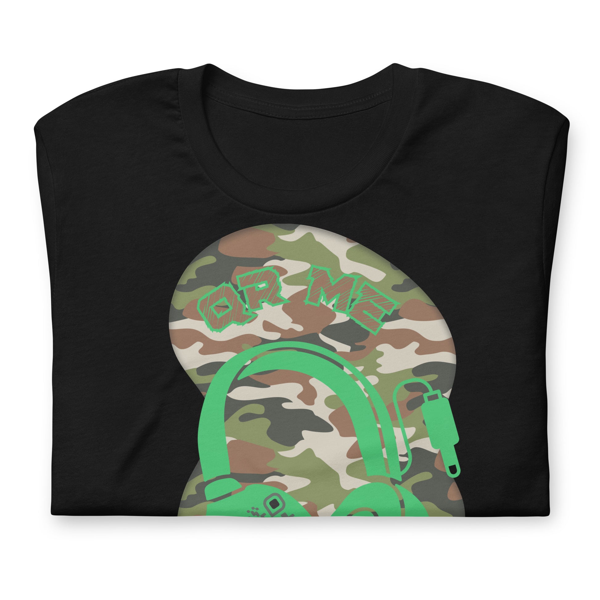 Green Camo QR Code T-Shirt – Share Your Music in Style