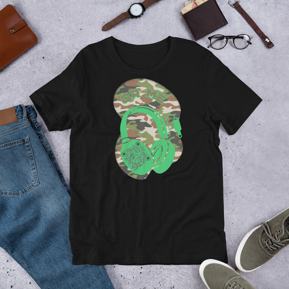 Green Camo QR Code T-Shirt – Share Your Music in Style