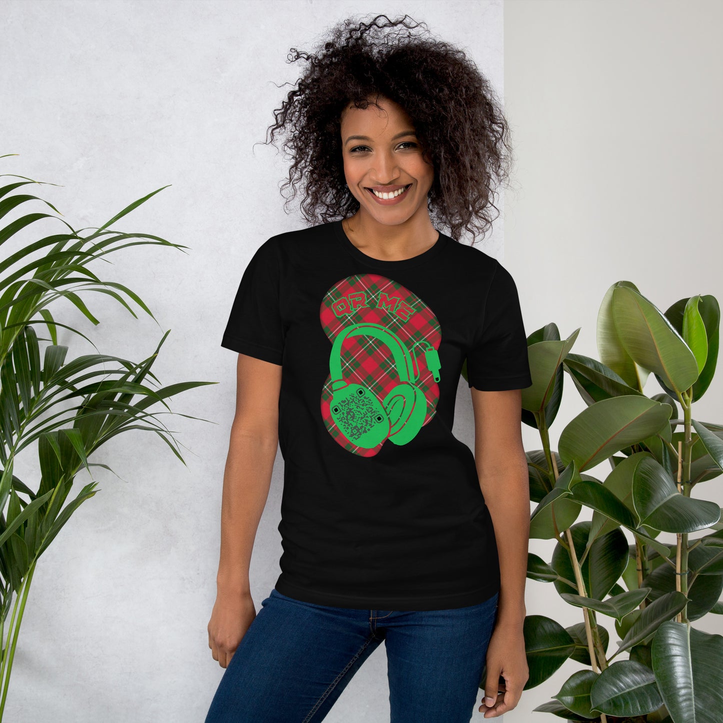 Tartan QR Code T-Shirt – Share Your Music with Timeless Style