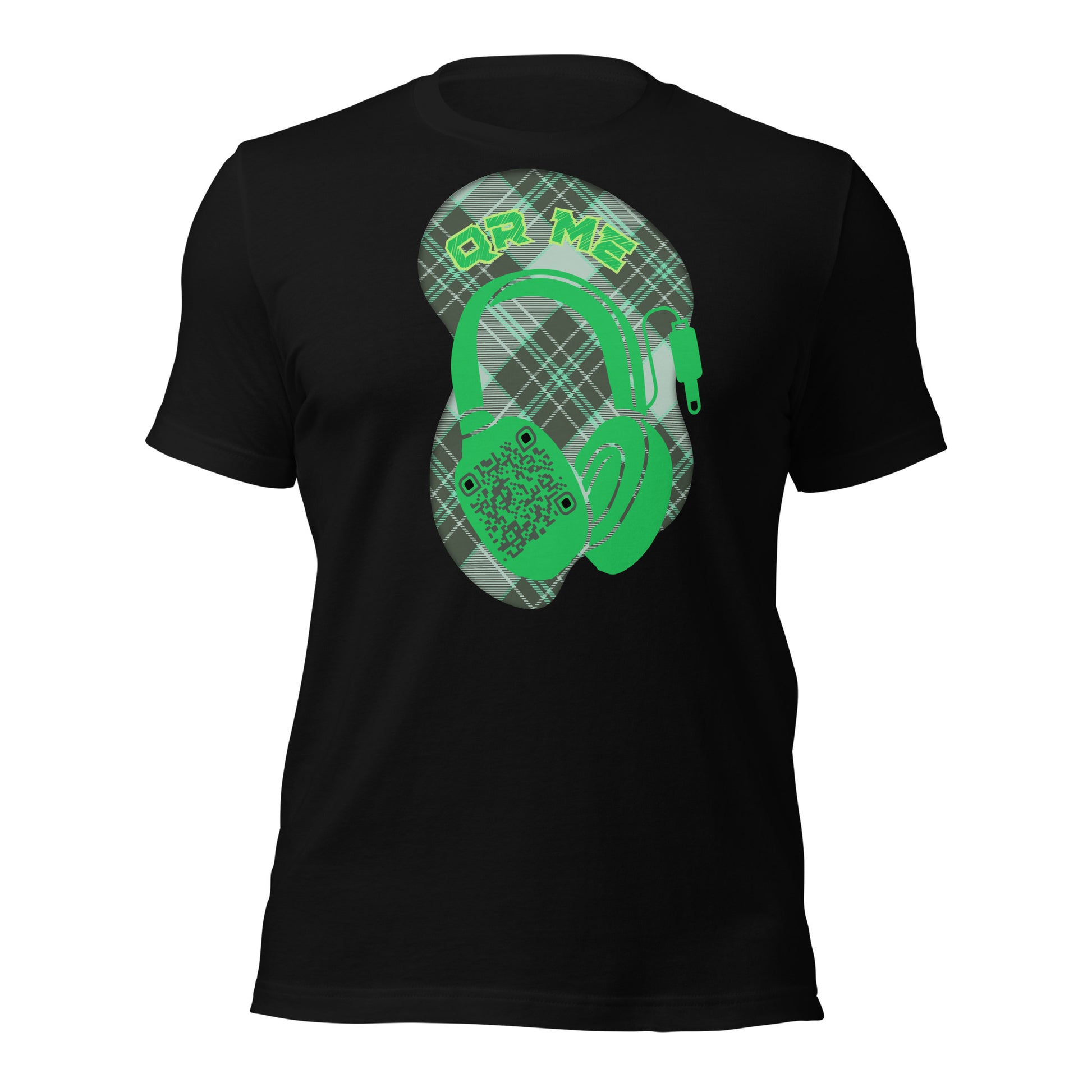 Green Check QR Code T-Shirt – Share Your Music with a Classic Twist