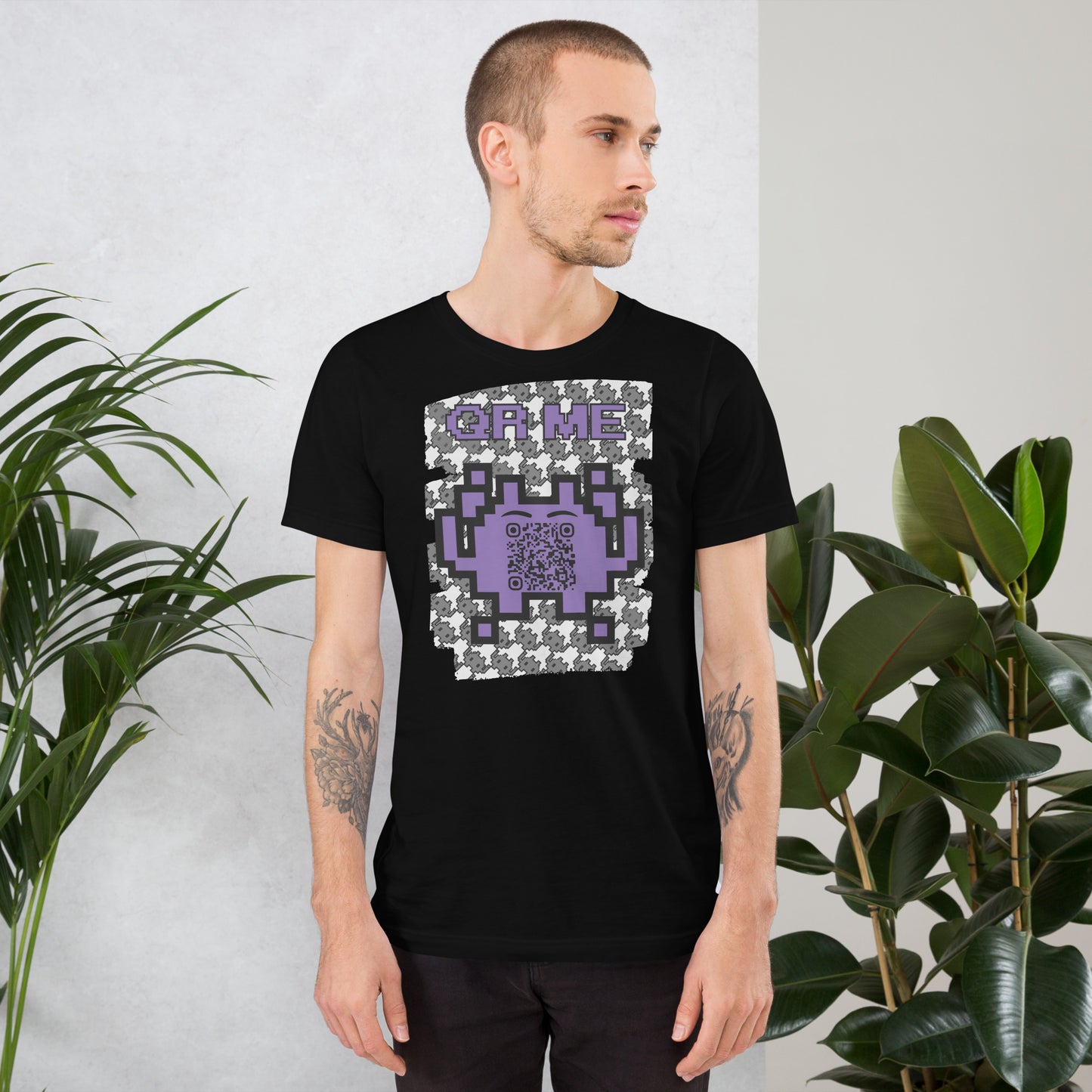 Mono Alien QR Code T-Shirt – Share Your Gaming and YouTube Links