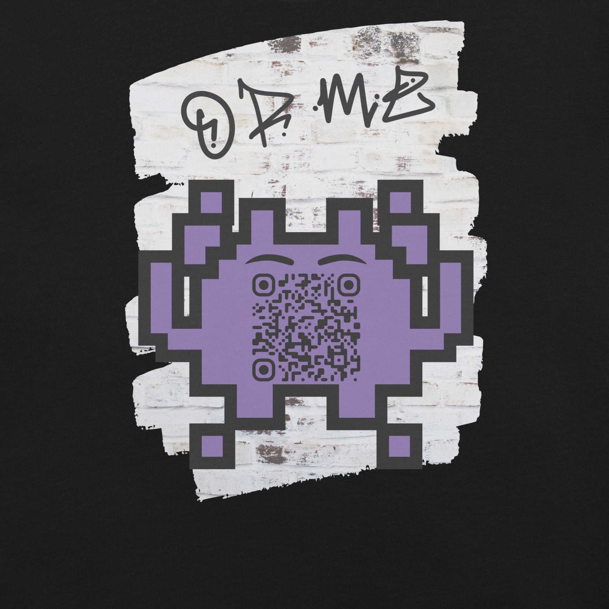Graffiti Wall Alien QR Code T-Shirt – For Gamers and YouTubers