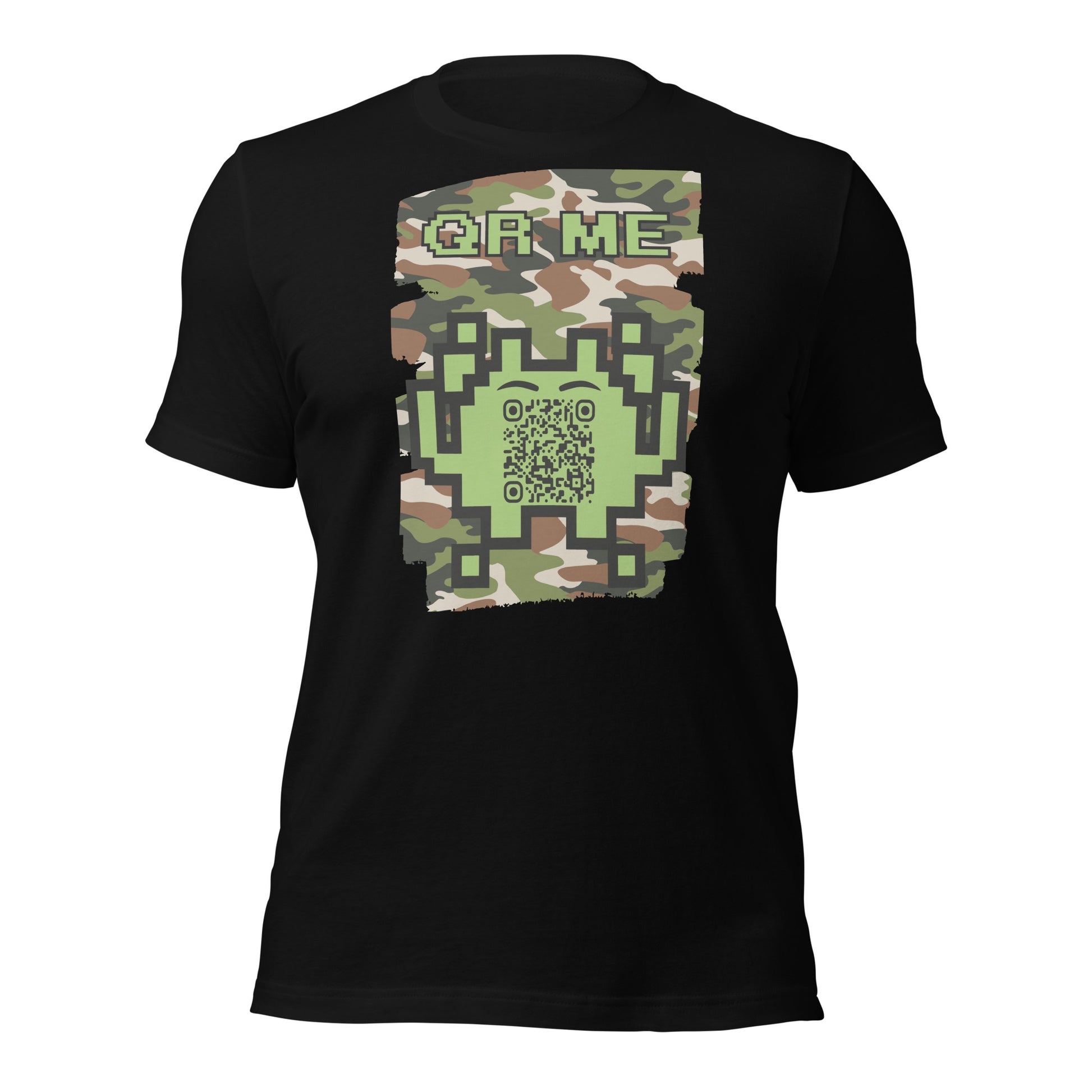 Green Camo Alien QR Code T-Shirt β For Gamers and Digital Creators
