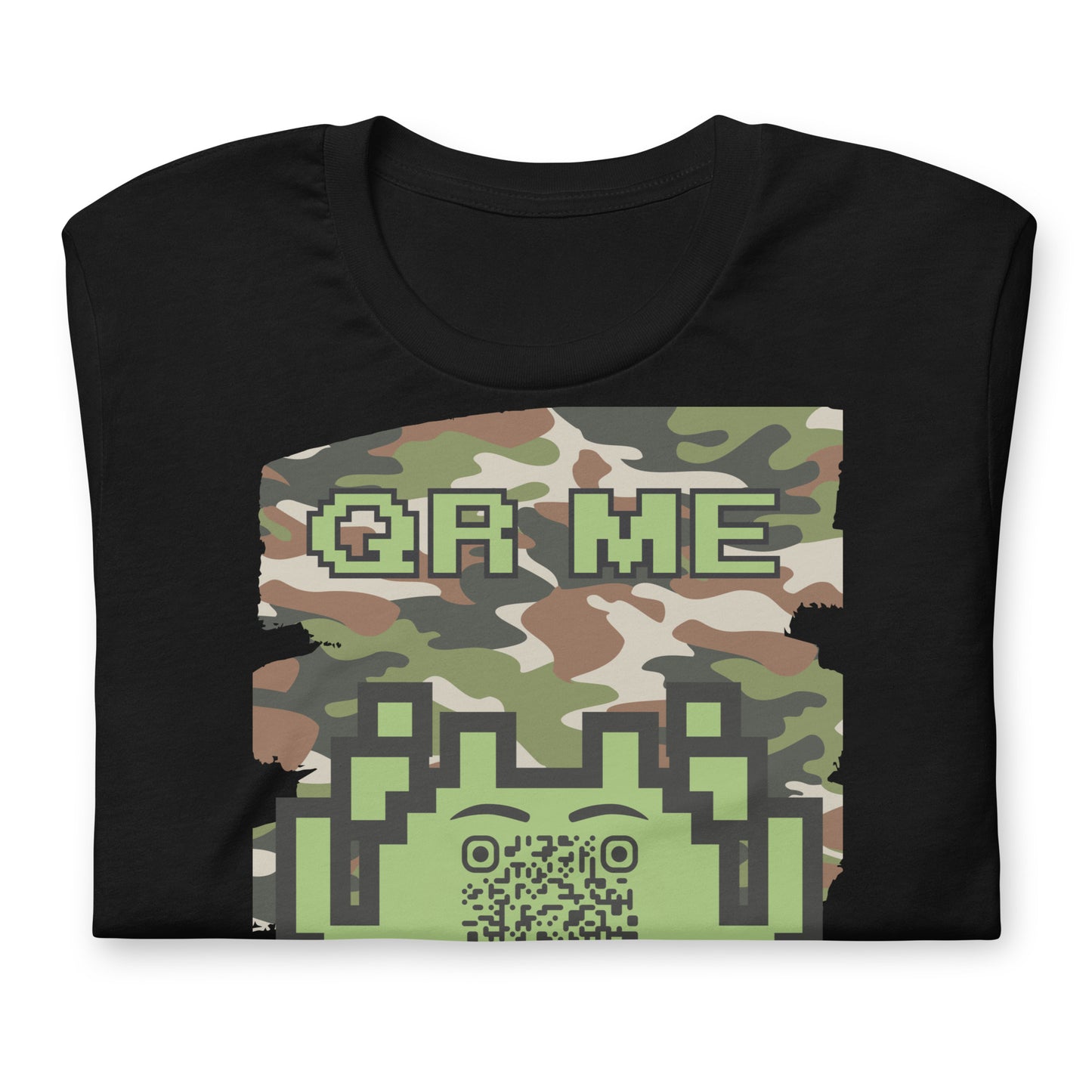 Green Camo Alien QR Code T-Shirt β For Gamers and Digital Creators