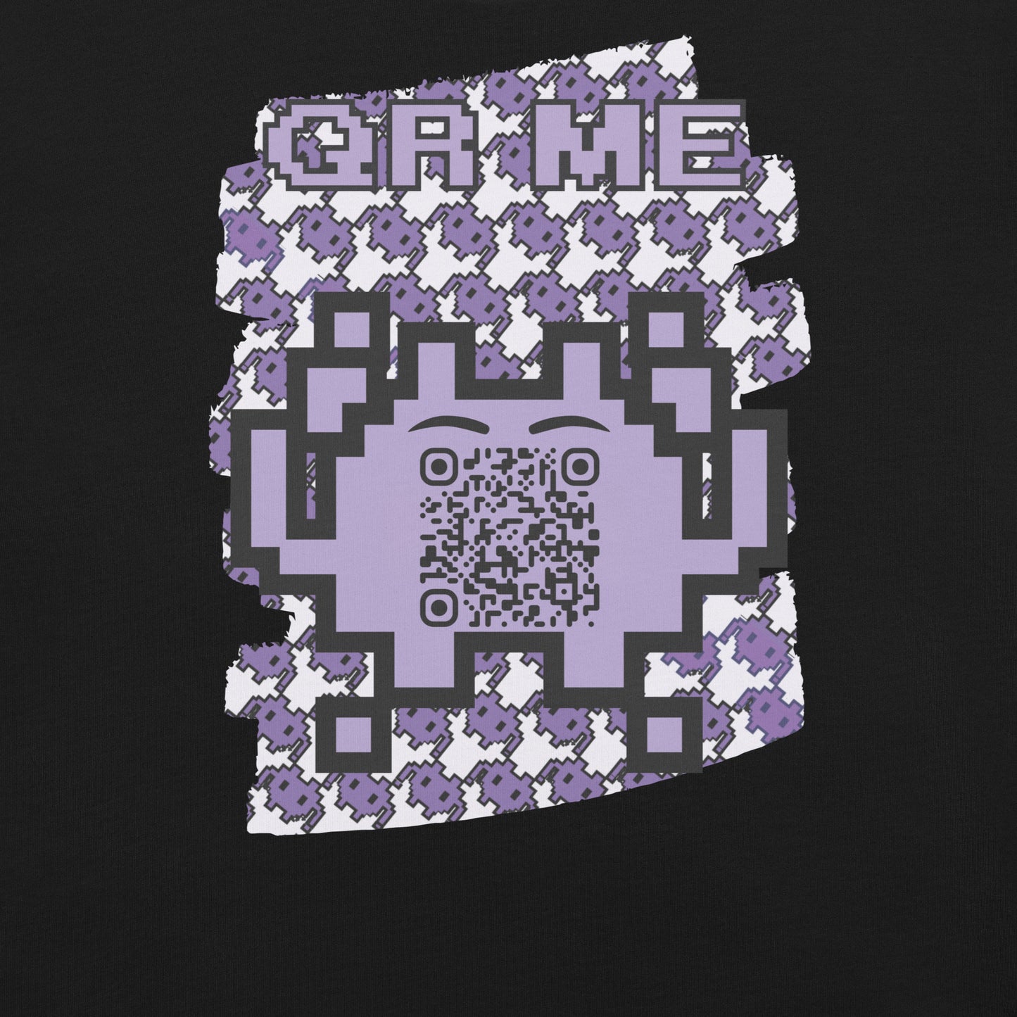 Purple Alien QR Code T-Shirt – For Gamers and YouTubers