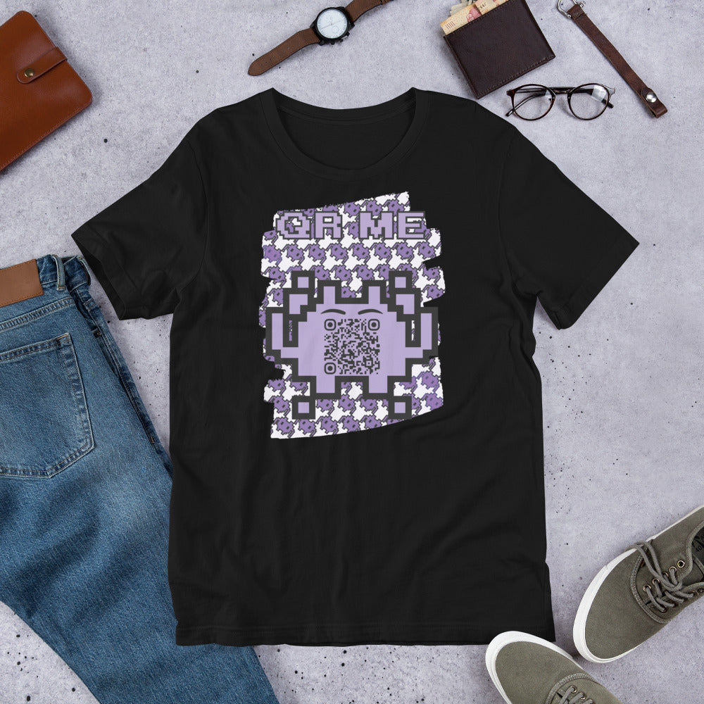 Purple Alien QR Code T-Shirt – For Gamers and YouTubers