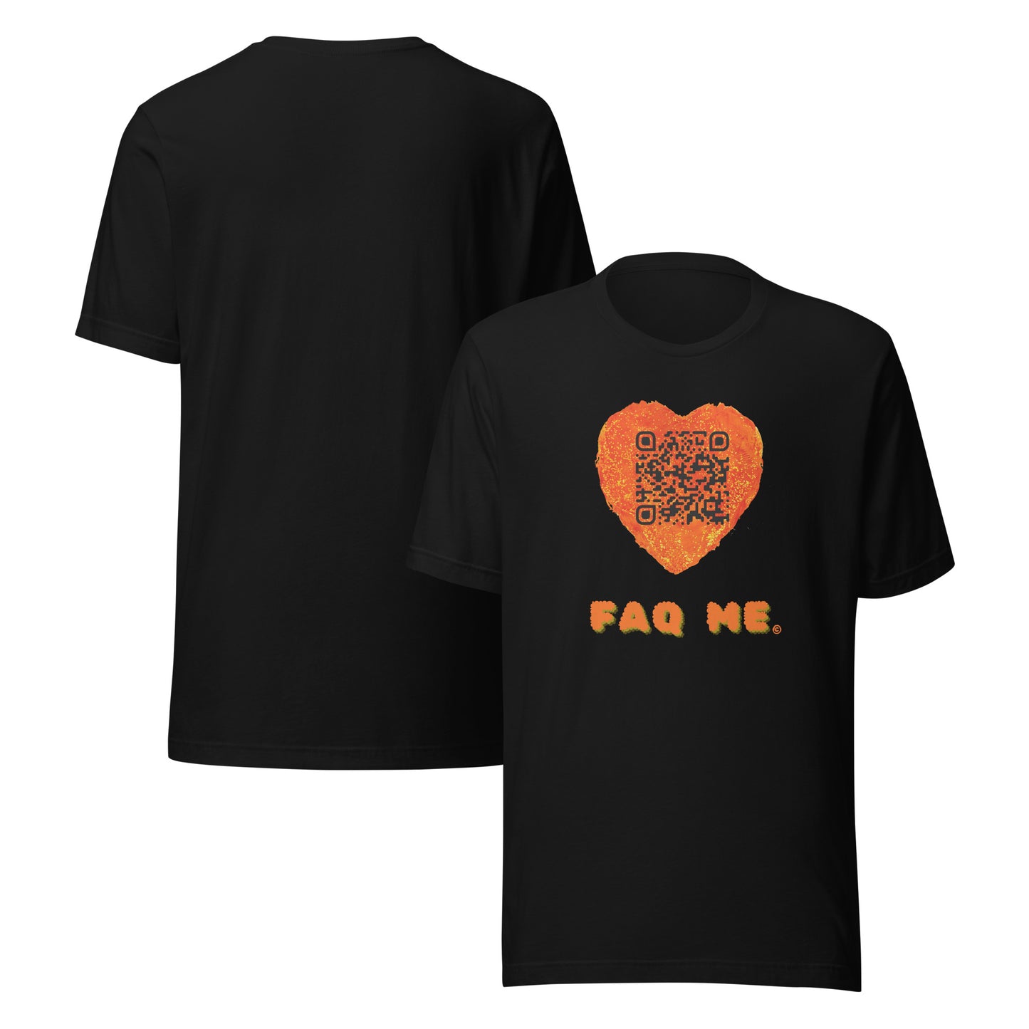 FAQ Me Heart Custom QR Unisex T-Shirts – Share Your Love