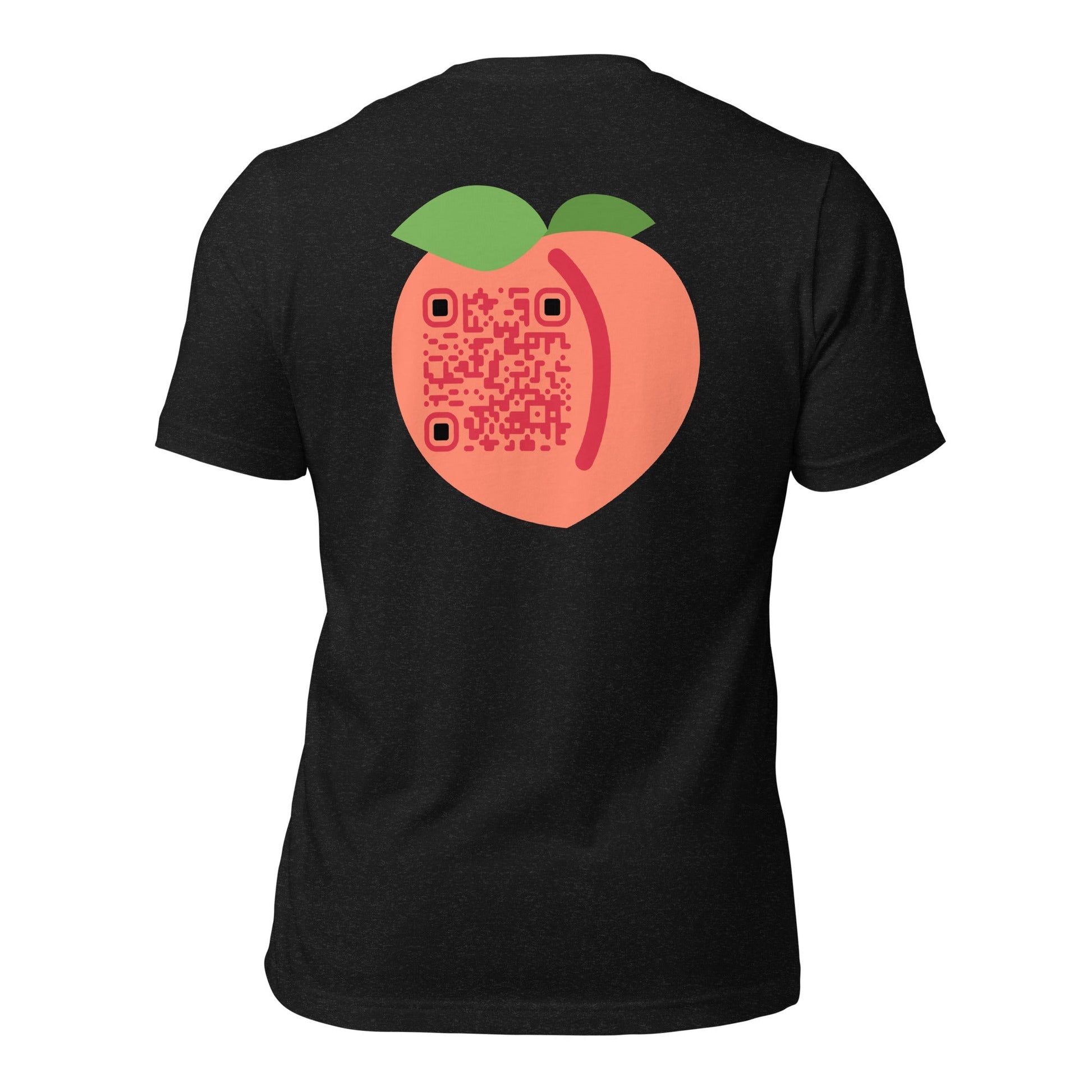 Peach Emoji Personalized QR Code Unisex T-Shirt