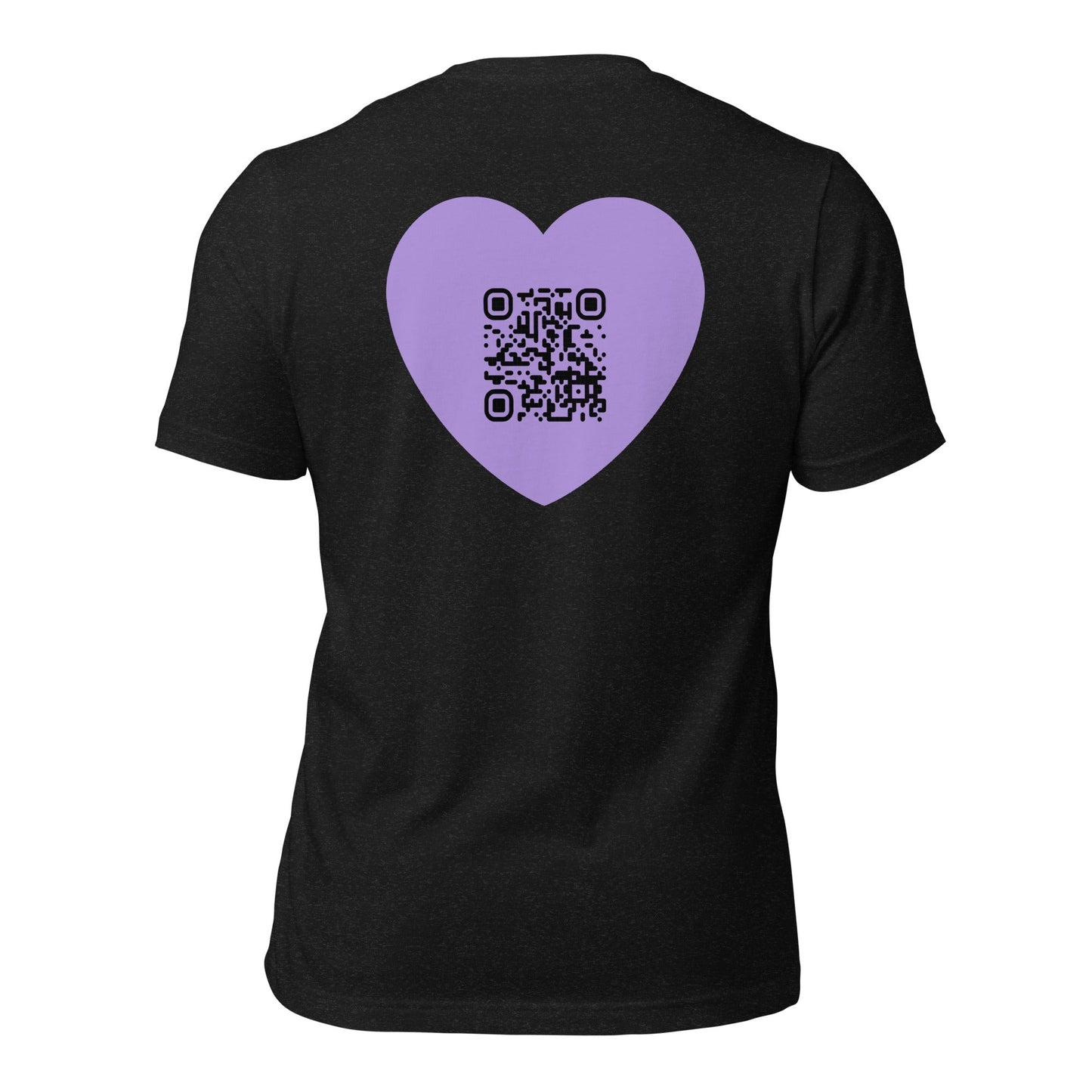 Purple Heart Emoji Personalized QR Code Unisex T-Shirt