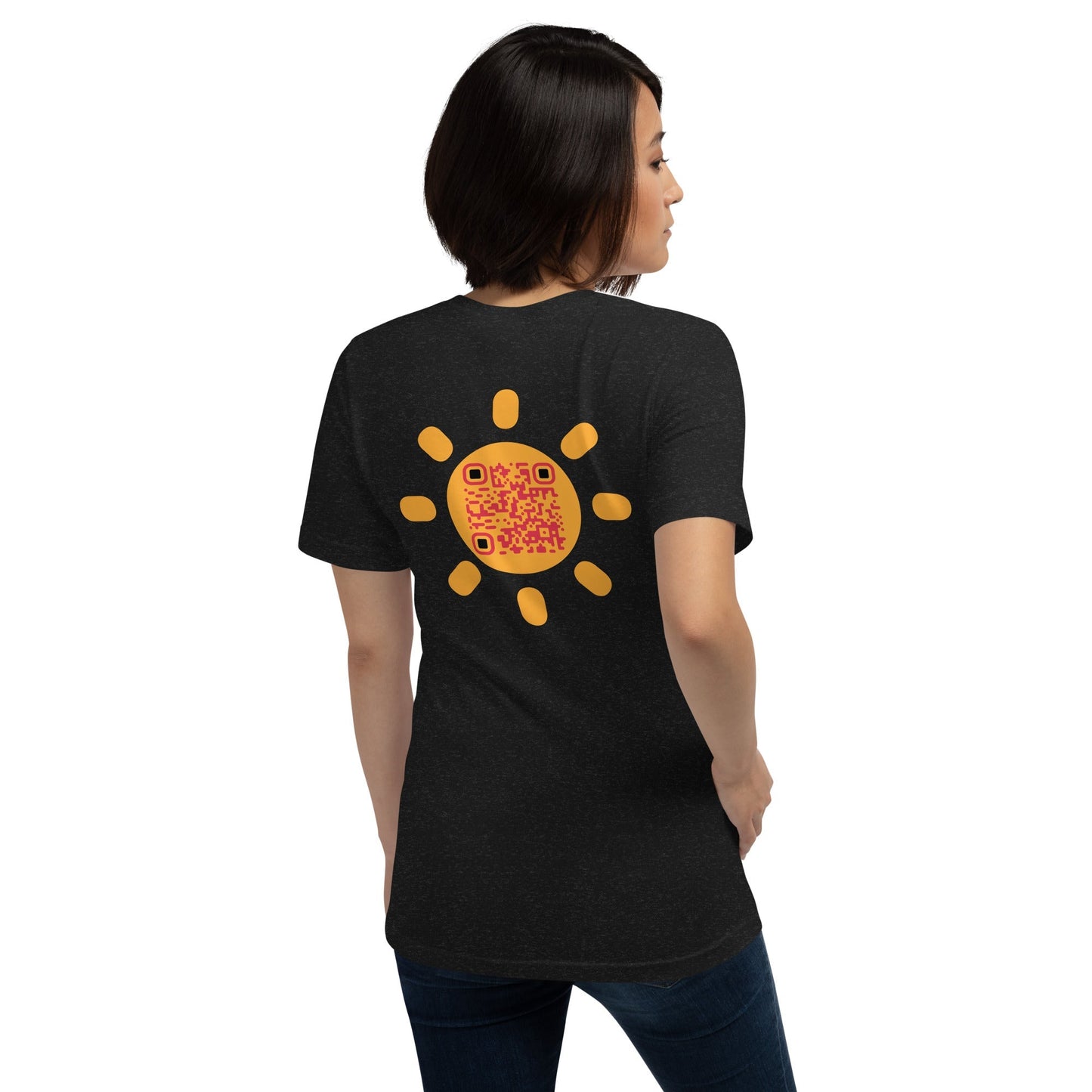 Sunshine Emoji Personalized QR Code Unisex T-Shirts