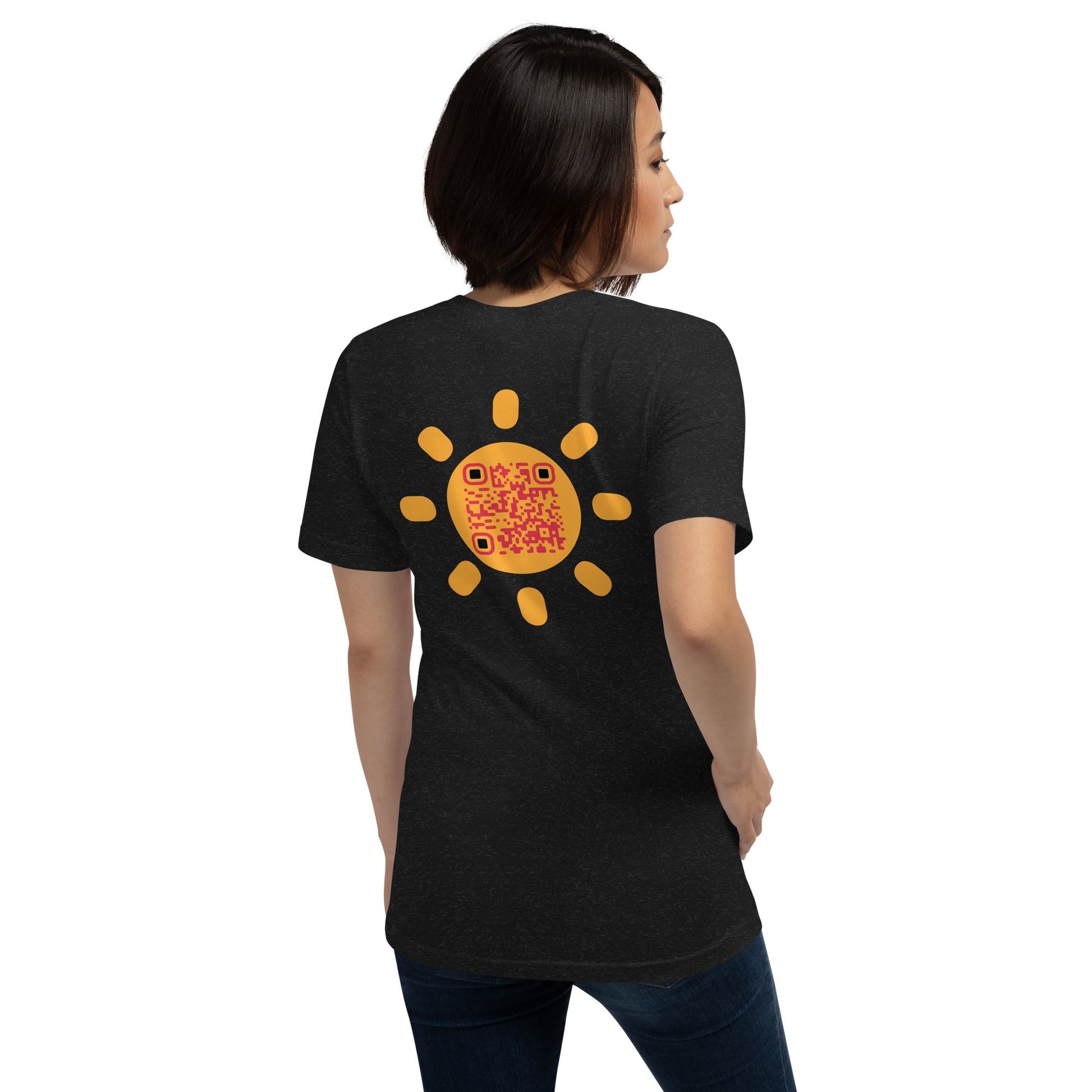 Sunshine Emoji Personalized QR Code Unisex T-Shirts