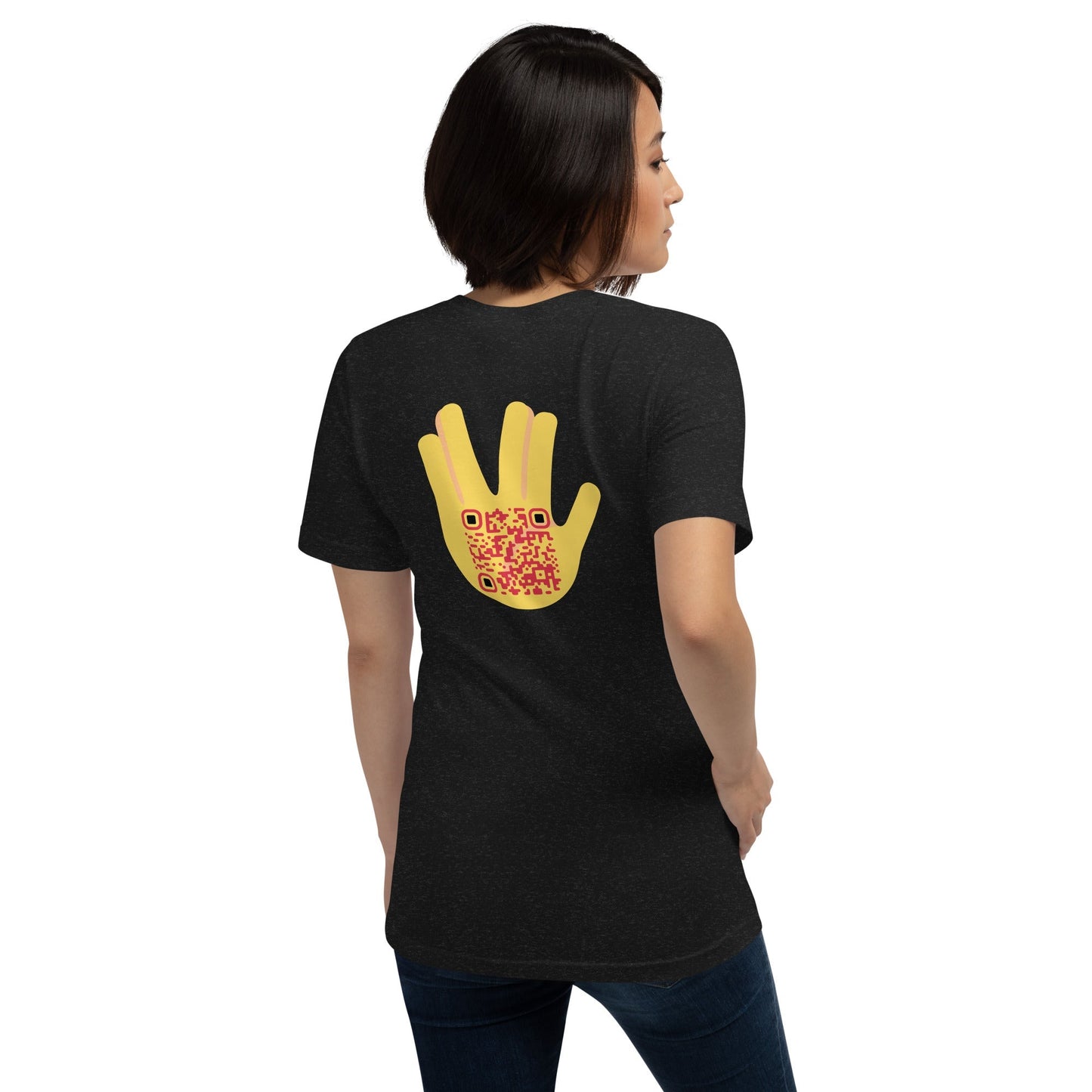 Vulcan Wave Emoji Personalized QR Code T-Shirt