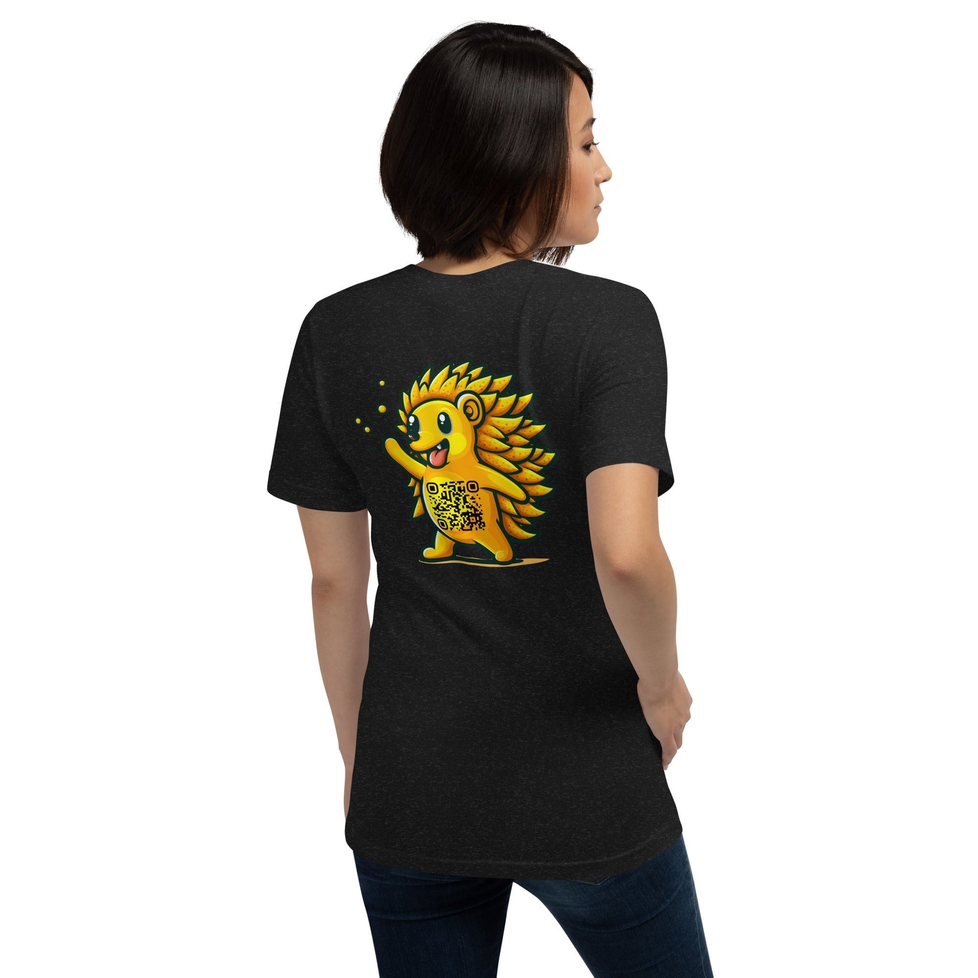 Hedgehog Emoji Personalized QR Code Unisex T-Shirt