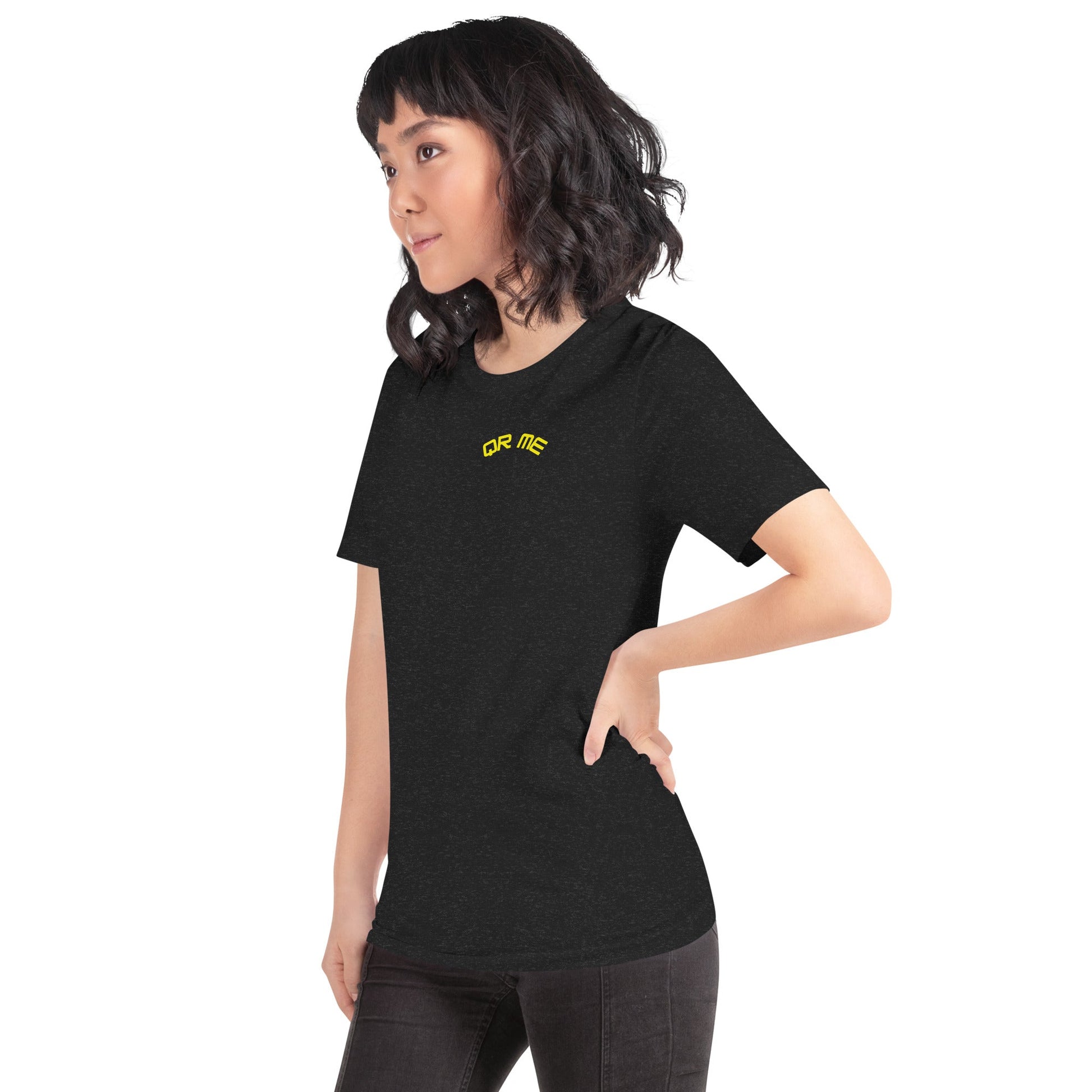 Peach Emoji Personalized QR Code Unisex T-Shirt