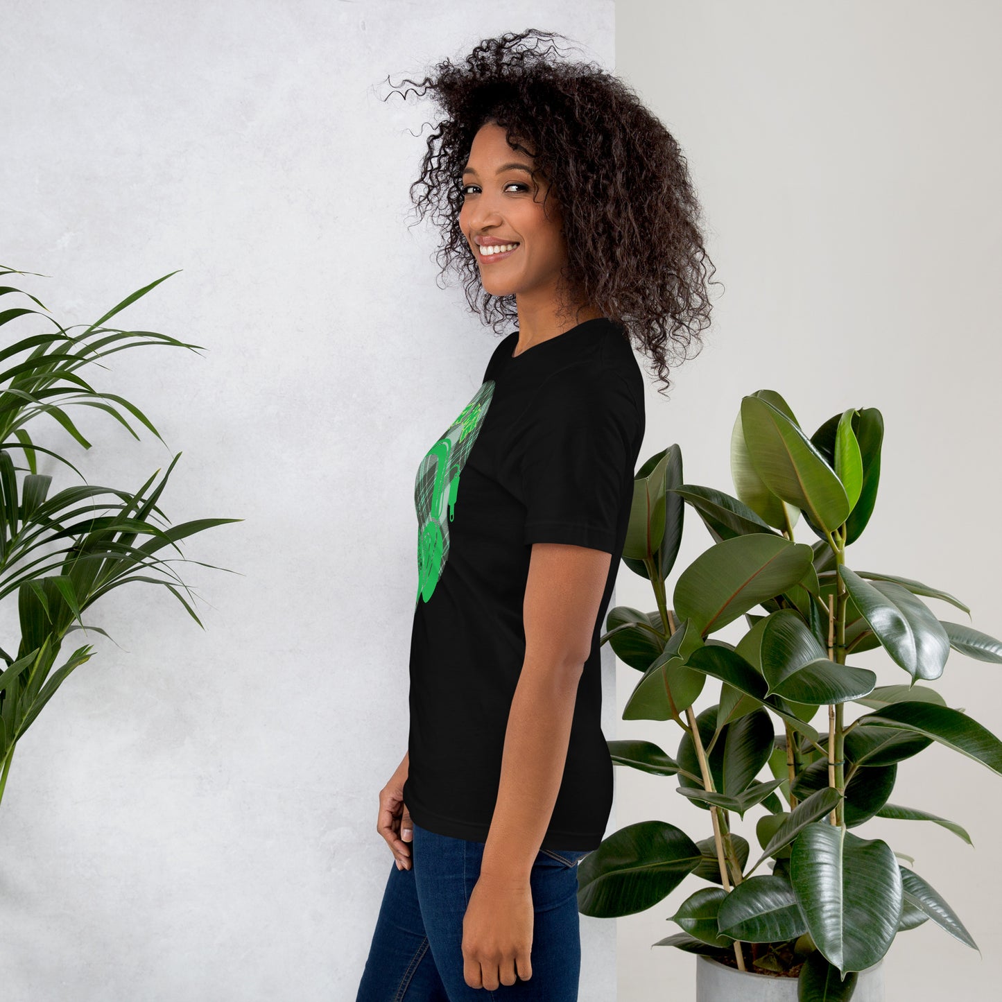 Green Check QR Code T-Shirt – Share Your Music with a Classic Twist