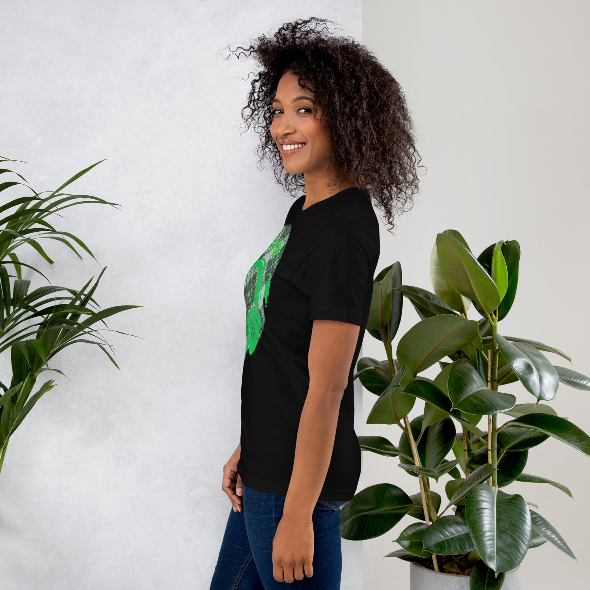 Green Check QR Code T-Shirt – Share Your Music with a Classic Twist