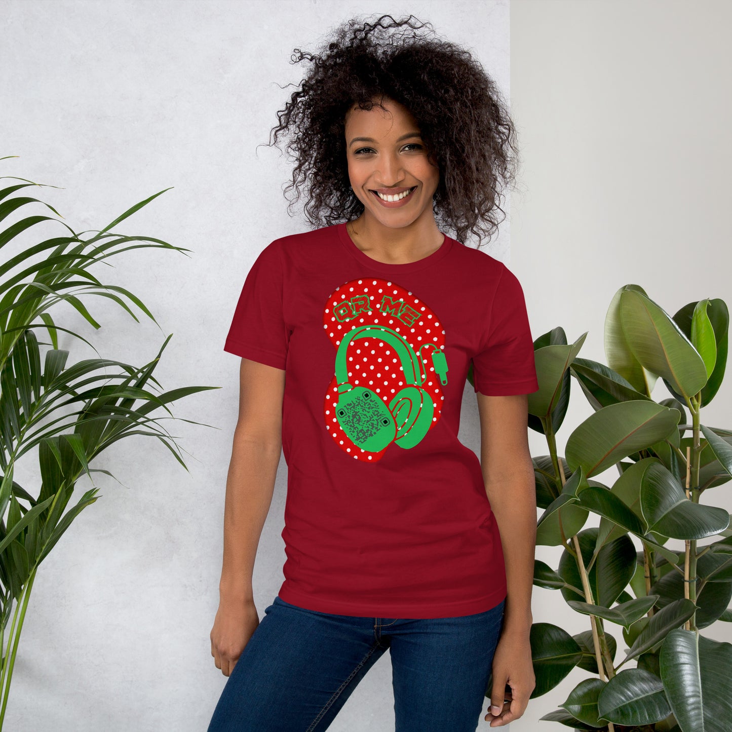 Polka Dot QR Code T-Shirt – Share Your Playlist in Style