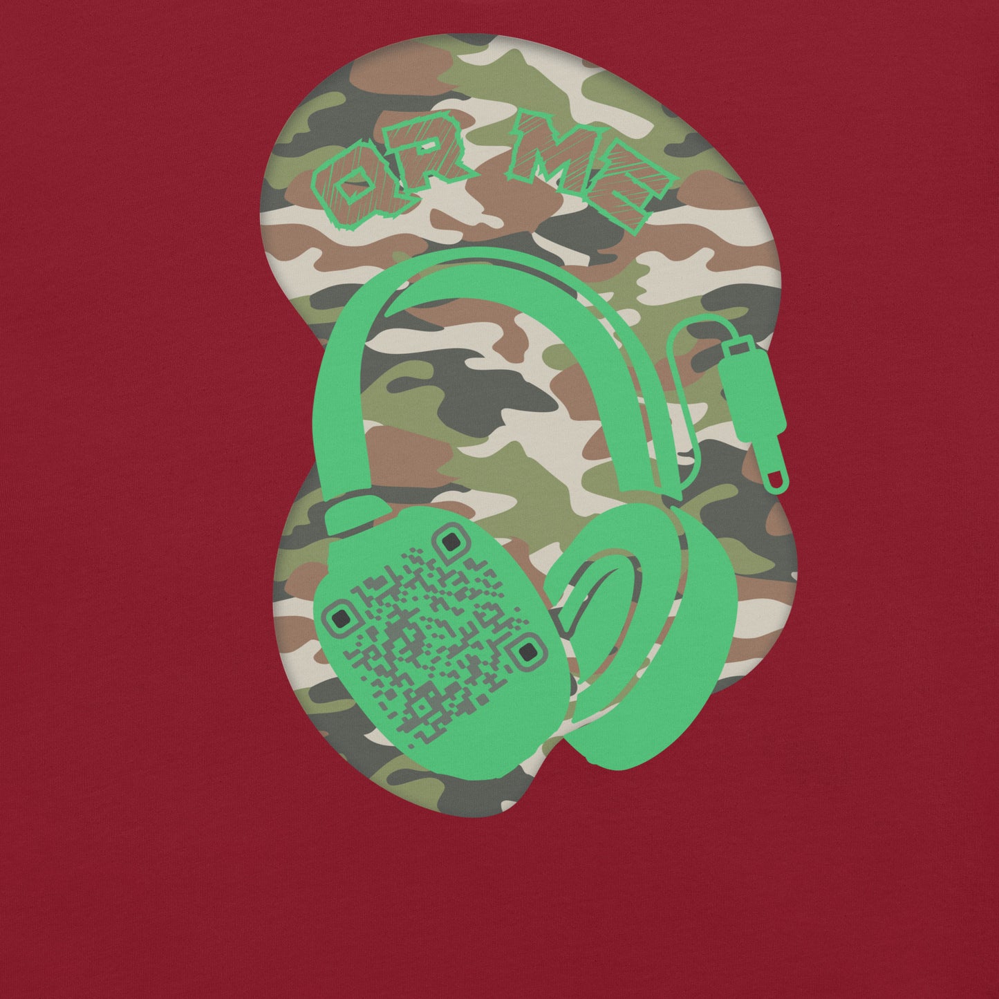 Green Camo QR Code T-Shirt – Share Your Music in Style