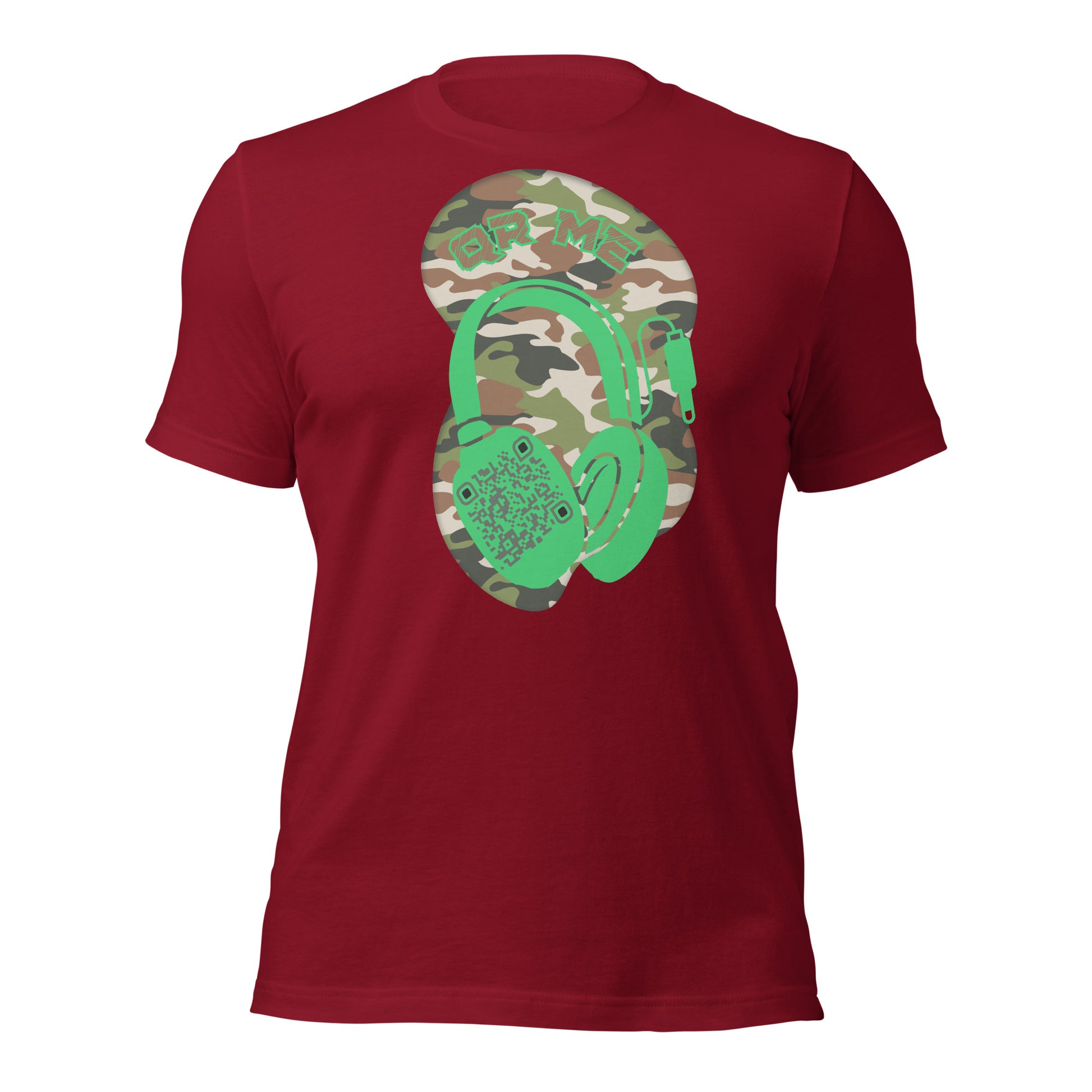 Green Camo QR Code T-Shirt – Share Your Music in Style