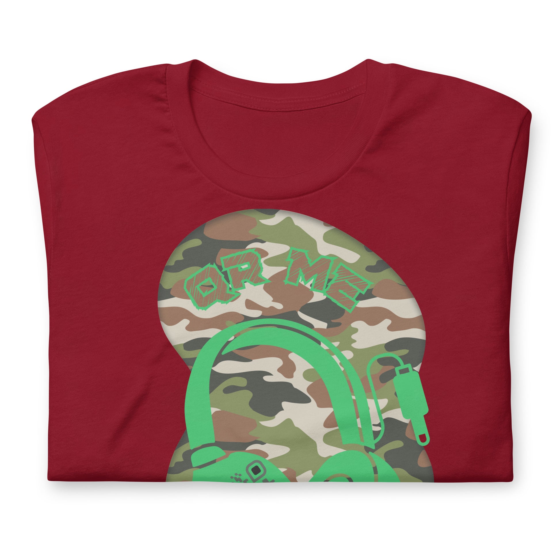 Green Camo QR Code T-Shirt – Share Your Music in Style