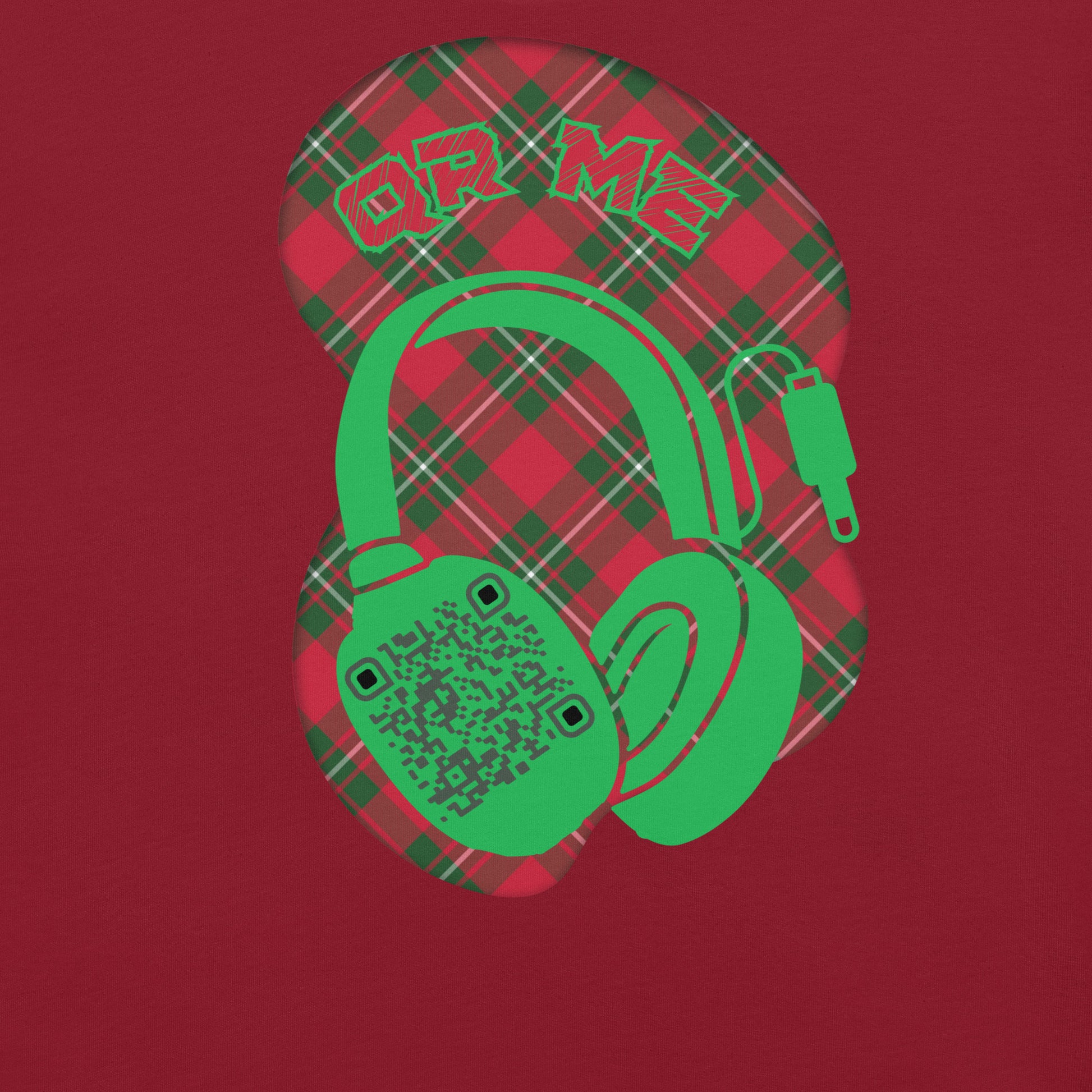 Tartan QR Code T-Shirt – Share Your Music with Timeless Style