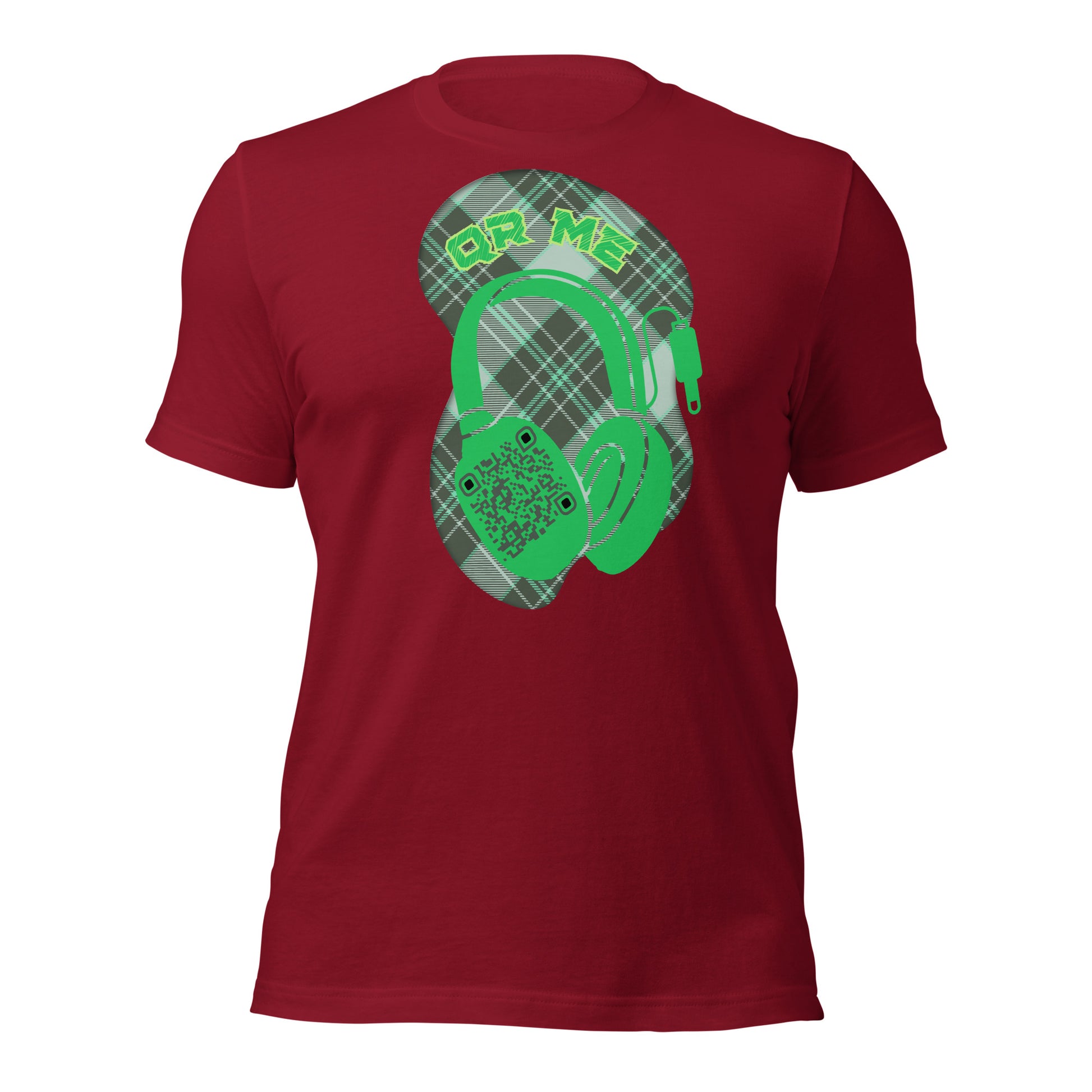 Green Check QR Code T-Shirt – Share Your Music with a Classic Twist