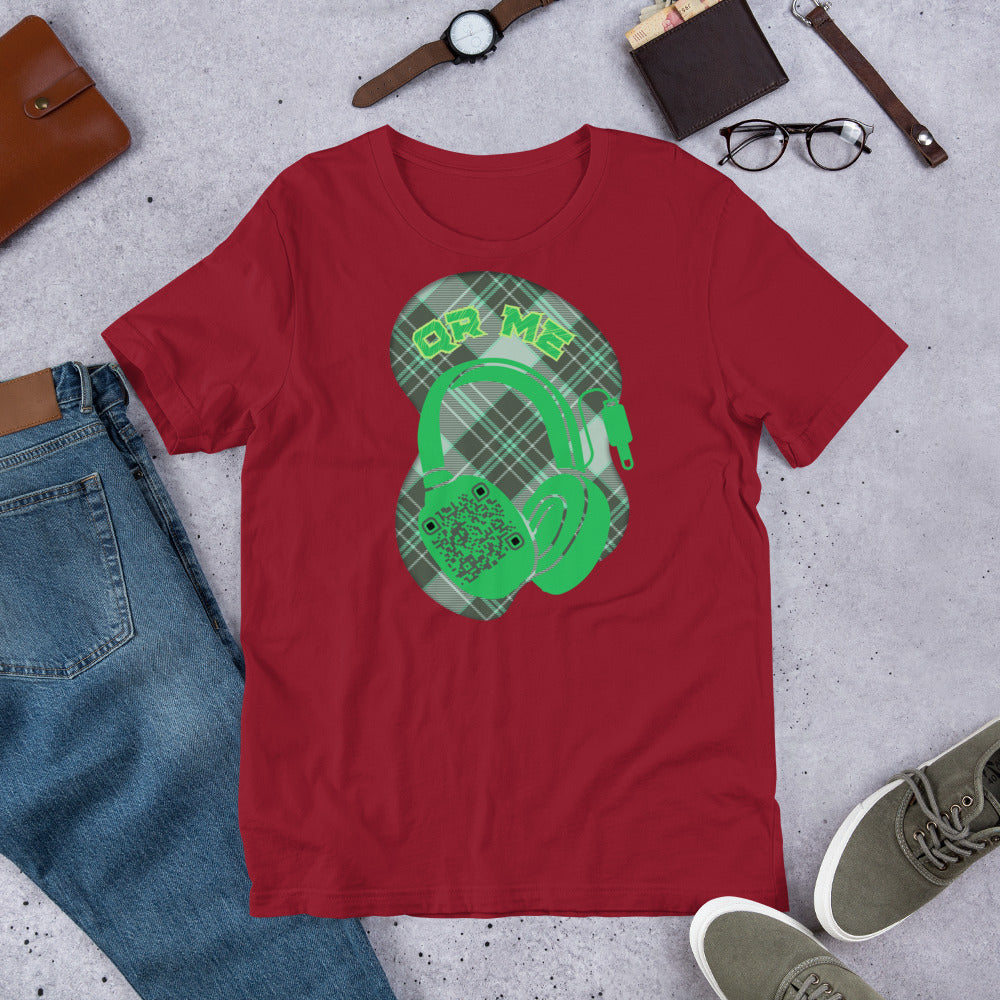 Green Check QR Code T-Shirt – Share Your Music with a Classic Twist