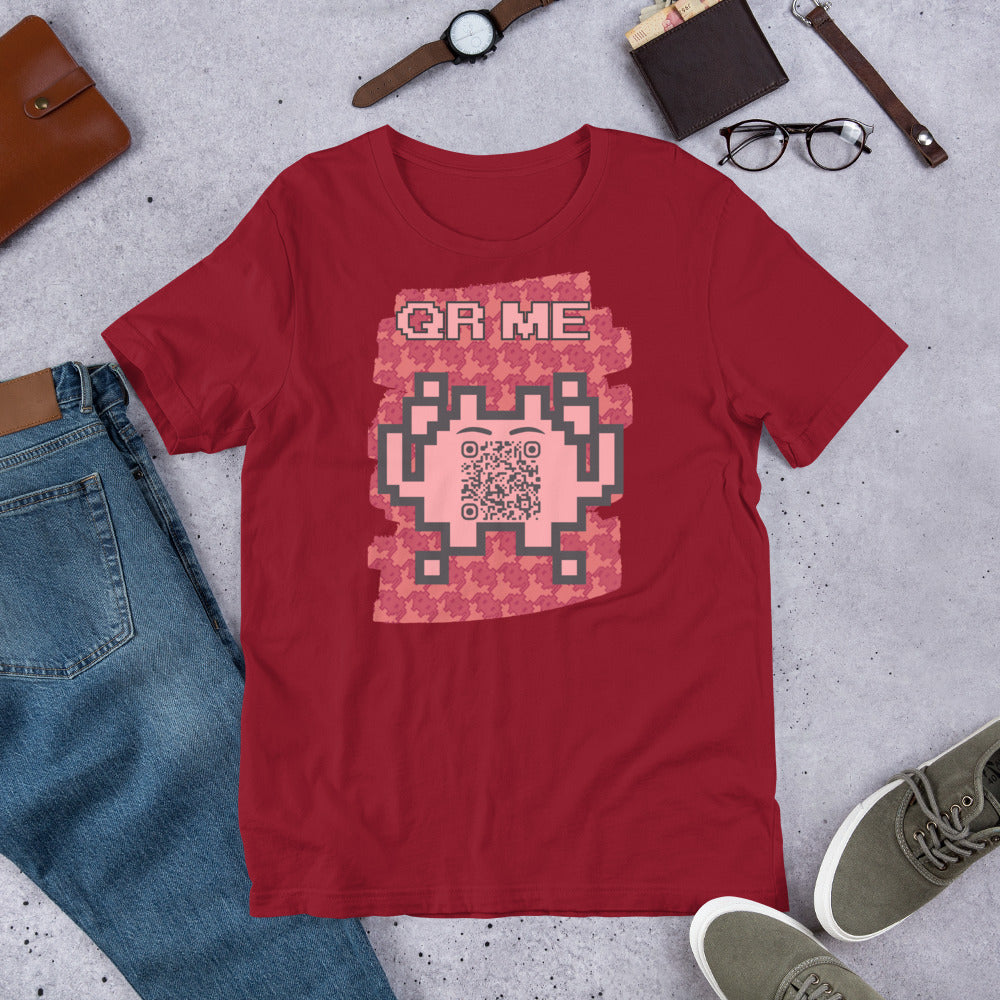 Red Alien QR Code T-Shirt – Go Boldly and Share