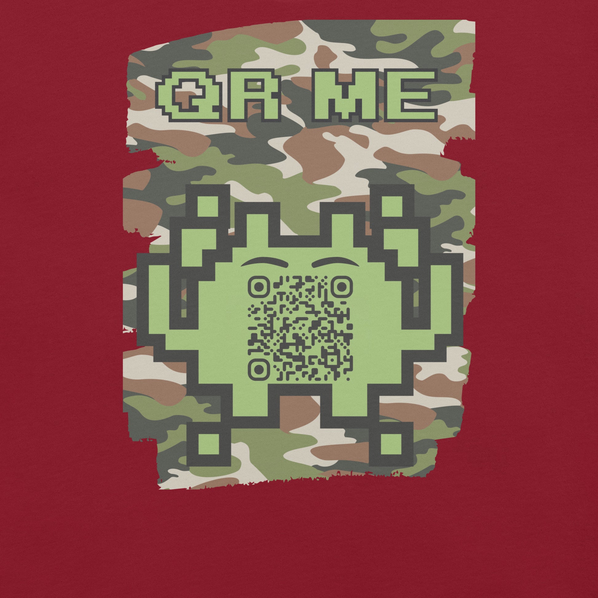 Green Camo Alien QR Code T-Shirt β For Gamers and Digital Creators