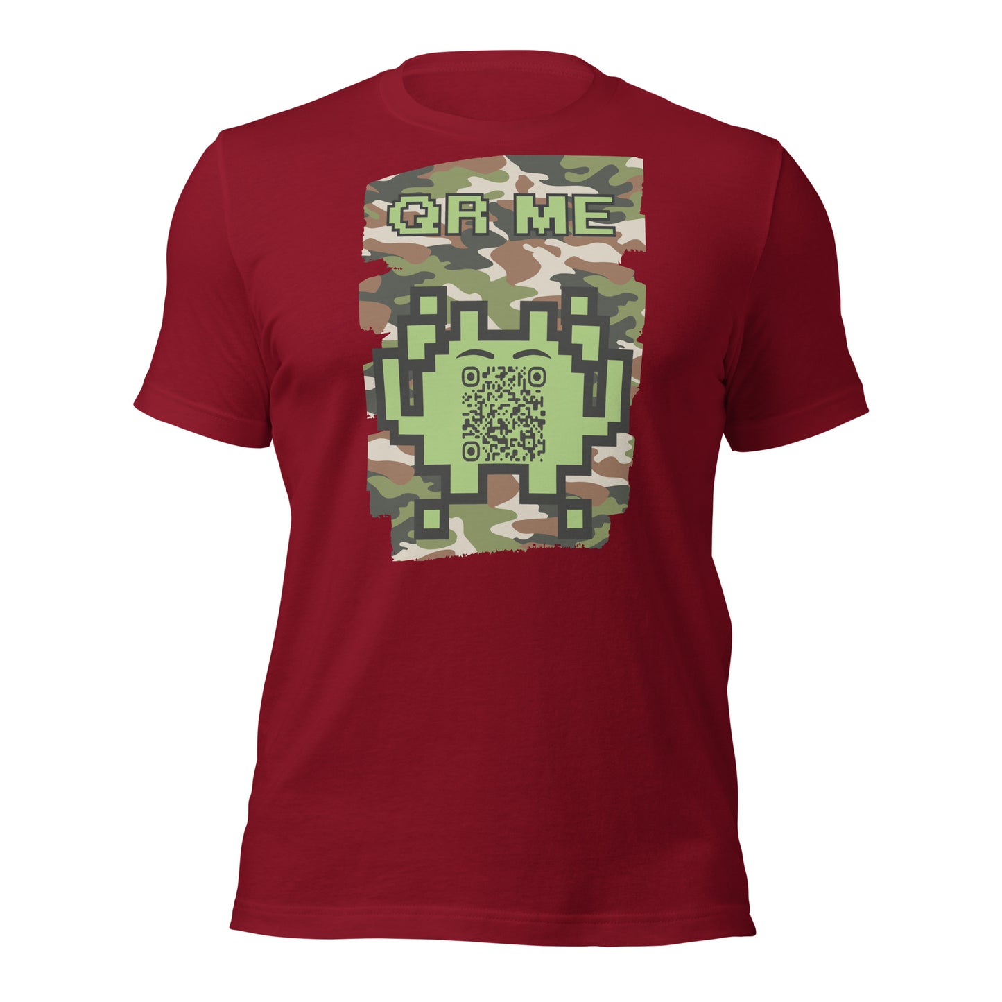 Green Camo Alien QR Code T-Shirt β For Gamers and Digital Creators