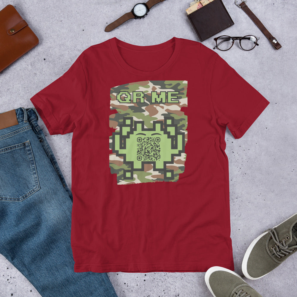 Green Camo Alien QR Code T-Shirt β For Gamers and Digital Creators