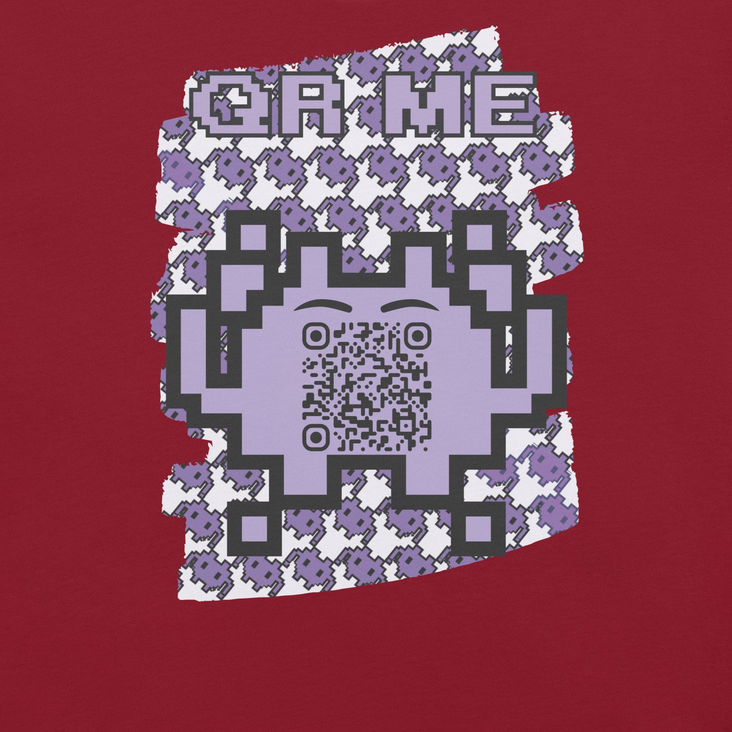 Purple Alien QR Code T-Shirt – For Gamers and YouTubers